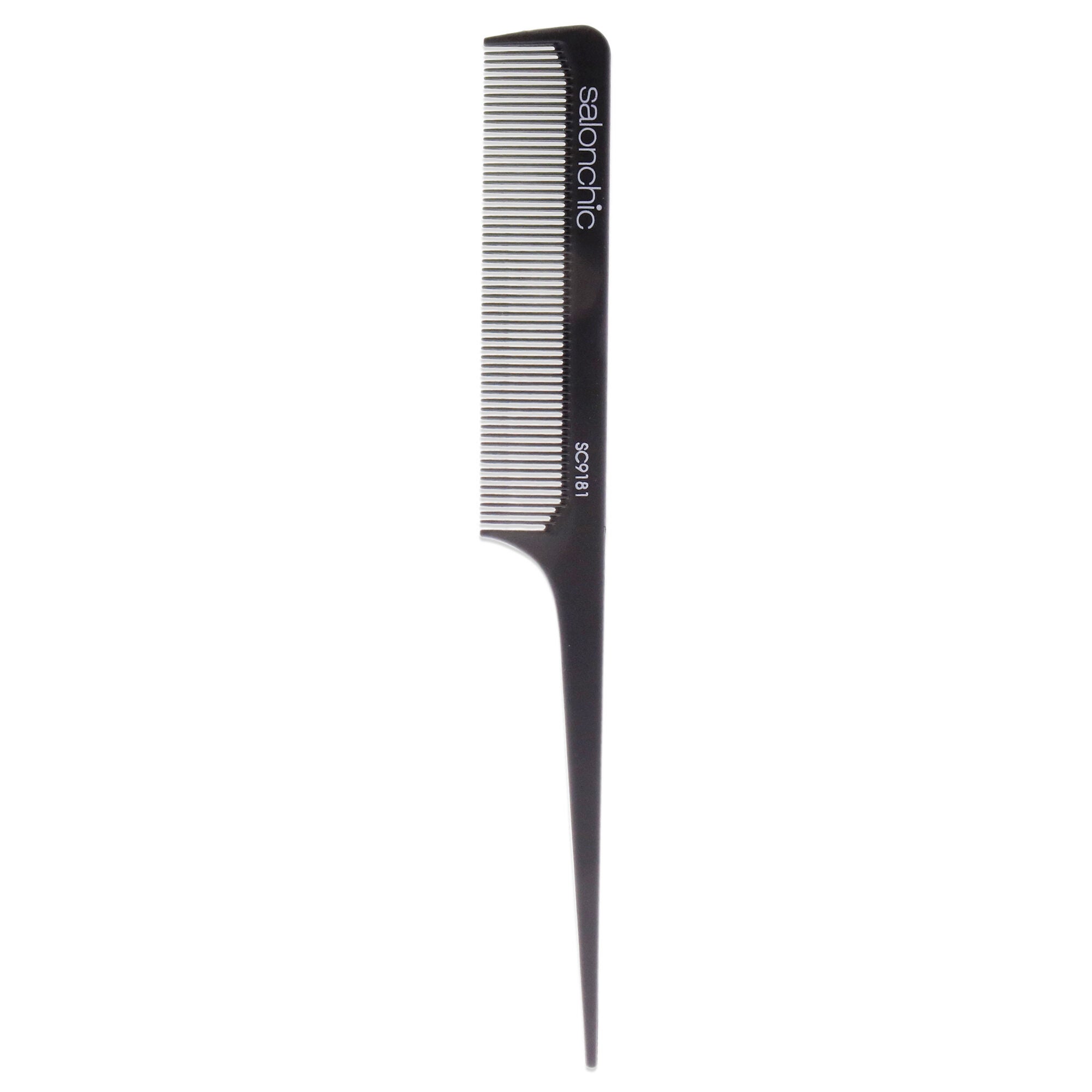 Rat Tail Carbon Comb High Heat Resistant 8.5 - Medium Teeth by SalonChic for Unisex - 1 Pc Comb, See Description, alternate image number 2