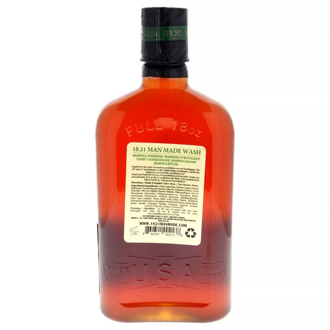 Man Made Wash - Spiced Vanilla by 18.21 Man Made for Men - 18 oz 3-In-1 Shampoo, Conditioner and Body Wash, See Description, alternate image number 2