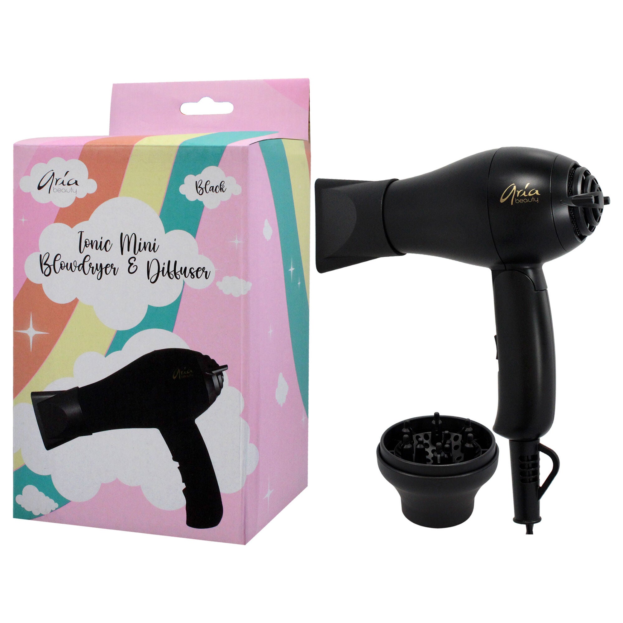 Tonic Mini Blow Dryer and Diffuser - Black by Aria Beauty for Women - 1 Pc Hair Dryer, See Description, alternate image number 3