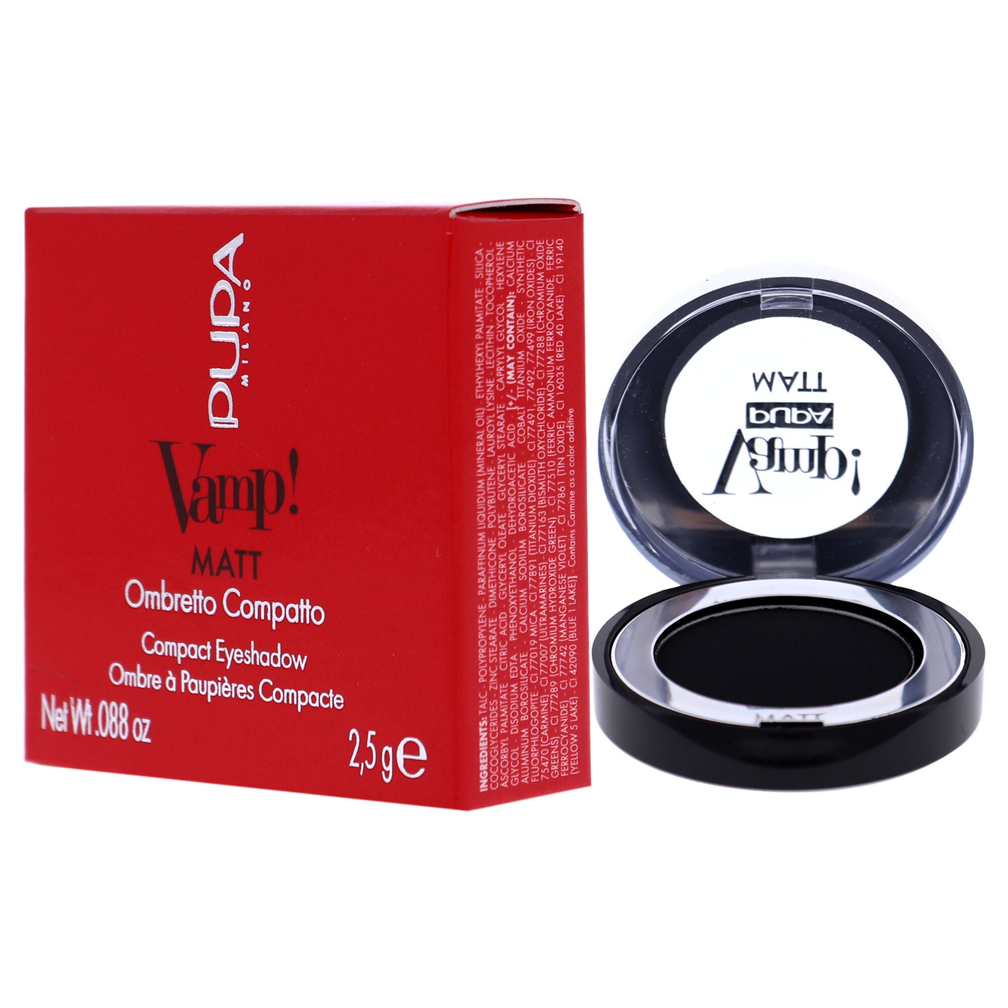 Vamp! Matt Compact Eyeshadow - 060 Deep Black by Pupa Milano for Women - 0.088 oz Eye Shadow, See Description, alternate image number 3