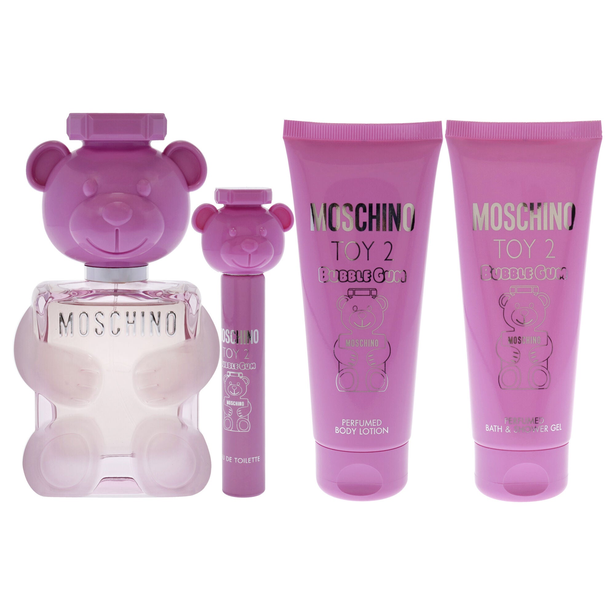 Moschino Toy 2 Bubble Gum by Moschino for Women - 4 Pc Gift Set 3.4oz EDT Spray, 0.3oz EDT Spray, 3.4oz Body Lotion, 3.4oz Bath and Shower Gel, See Description, alternate image number 1