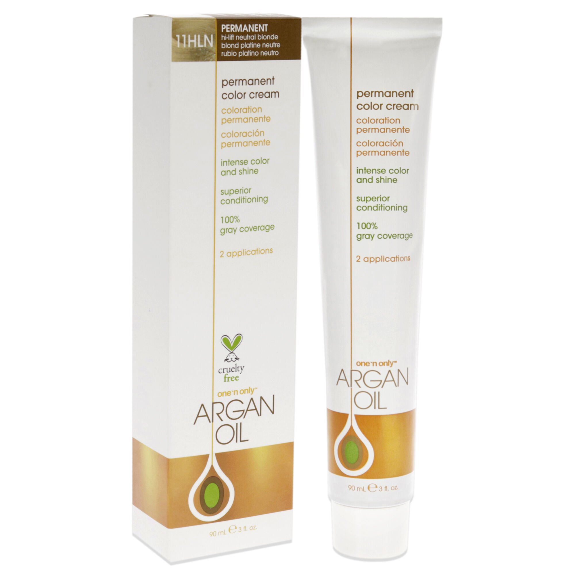 Argan Oil Permanent Color Cream - 11HLN Hi-Lift Neutral Blonde by One n Only for Unisex - 3 oz Hair Color, See Description, alternate image number 1