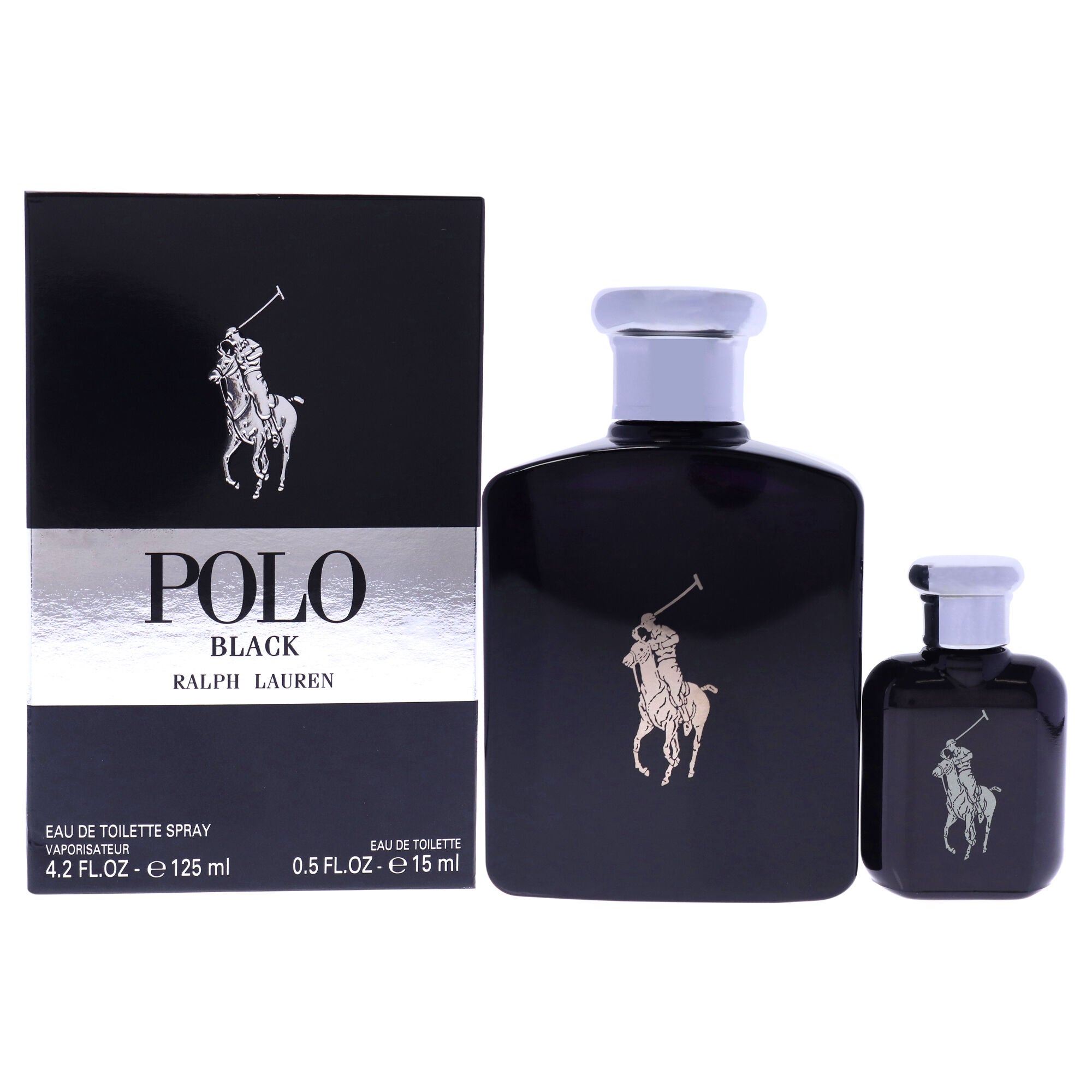 Polo Black by Ralph Lauren for Men - 2 Pc Gift Set 4.2oz EDT Spray, 0.5oz EDT Spray, See Description, hi-res image number 0