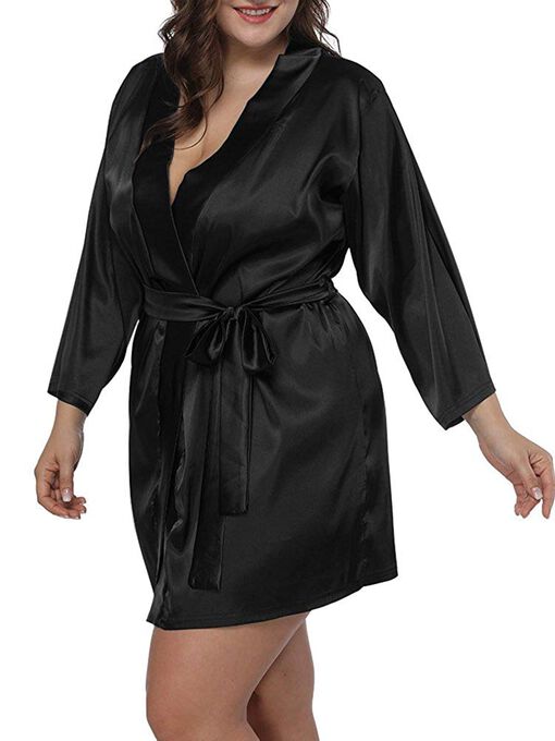 long satin wrap robe