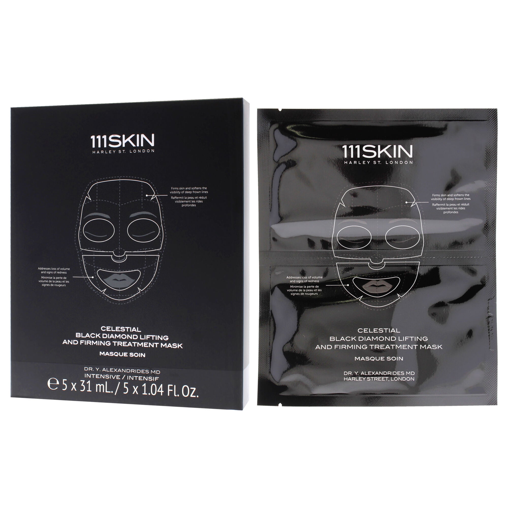Celestial Black Diamond Lifting and Firming Treatment Mask by 111Skin for Unisex - 5 Pc Mask, See Description, alternate image number 3