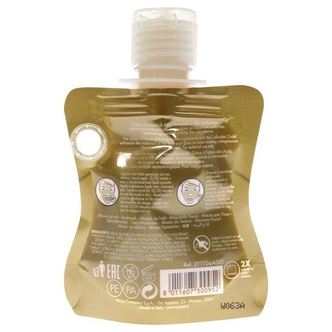 Peel-Off Brightening Face Mask by Pupa Milano for Unisex - 1 oz Mask, See Description, alternate image number 2