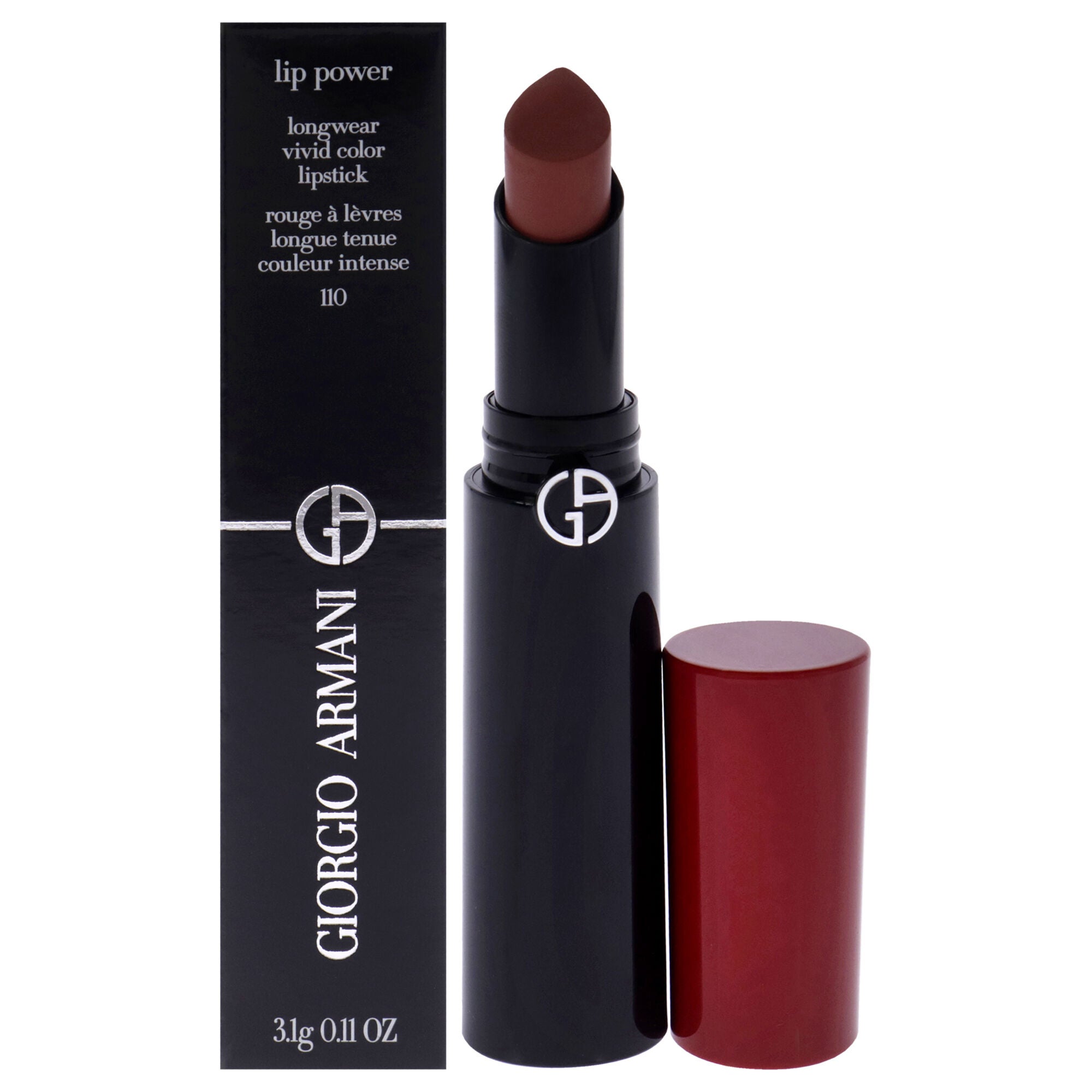 Lip Power Longwear Vivid Color Lipstick - 110 Mania by Giorgio Armani for Women - 0.11 oz Lipstick, See Description, hi-res image number 0