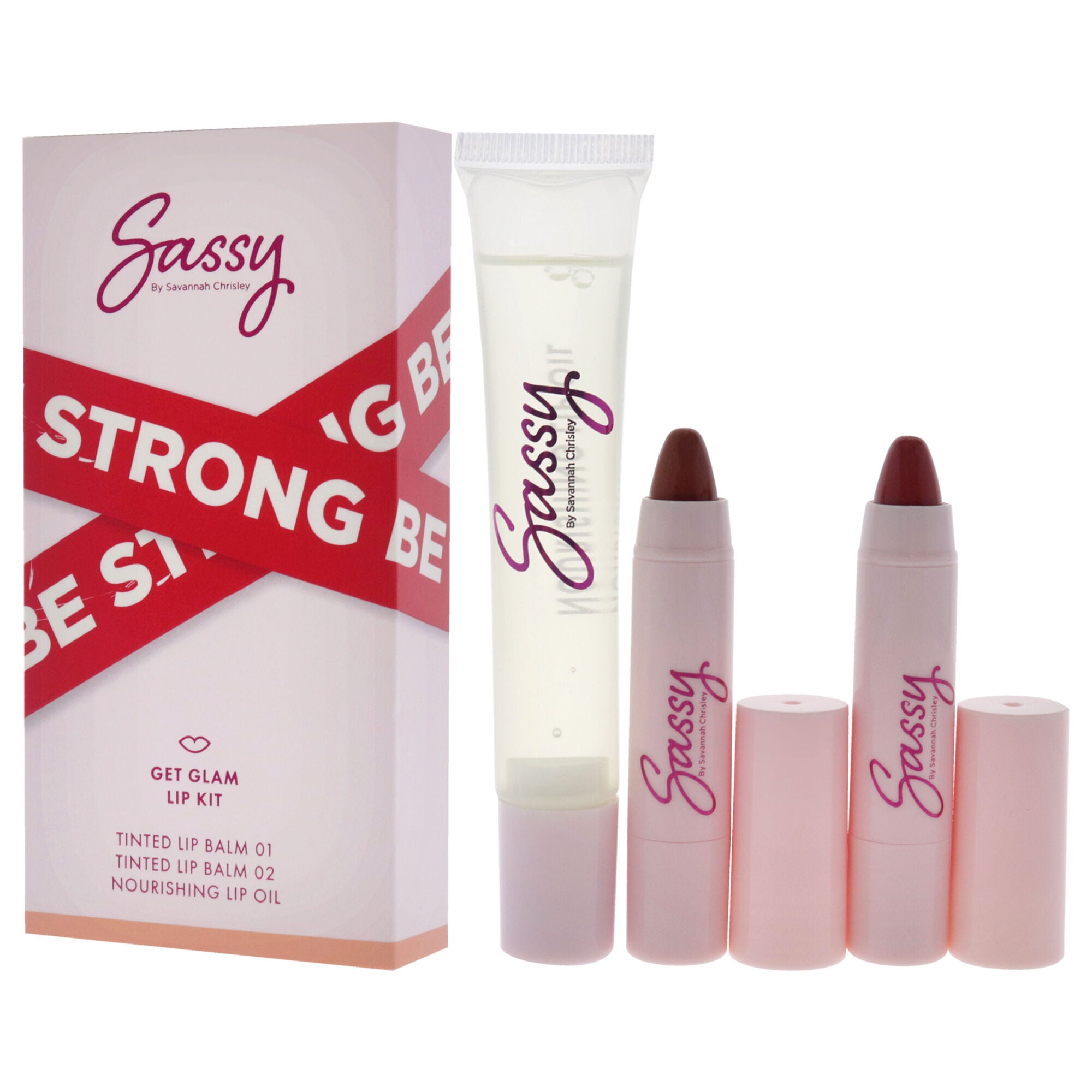 Breakup Collection Lip Kit - Get Glam by Sassy by Savannah Chrisley for Women - 3 Pc Nourishing Lip Oil, 2Pc Tinted Lip Balms, See Description, alternate image number 3