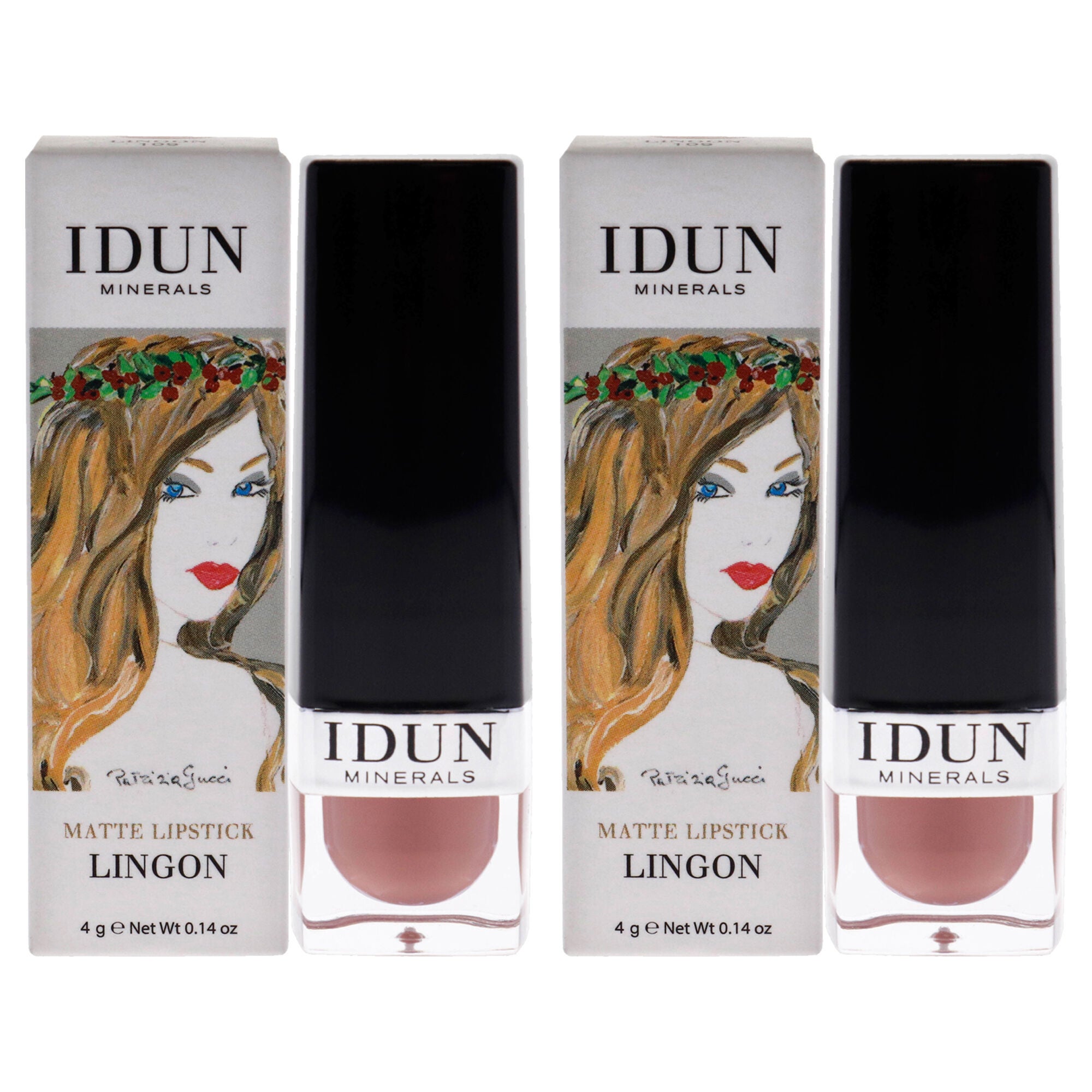 Matte Lipstick - 109 Lingon by Idun Minerals for Women - 0.14 oz Lipstick - Pack of 2, See Description, hi-res image number 0
