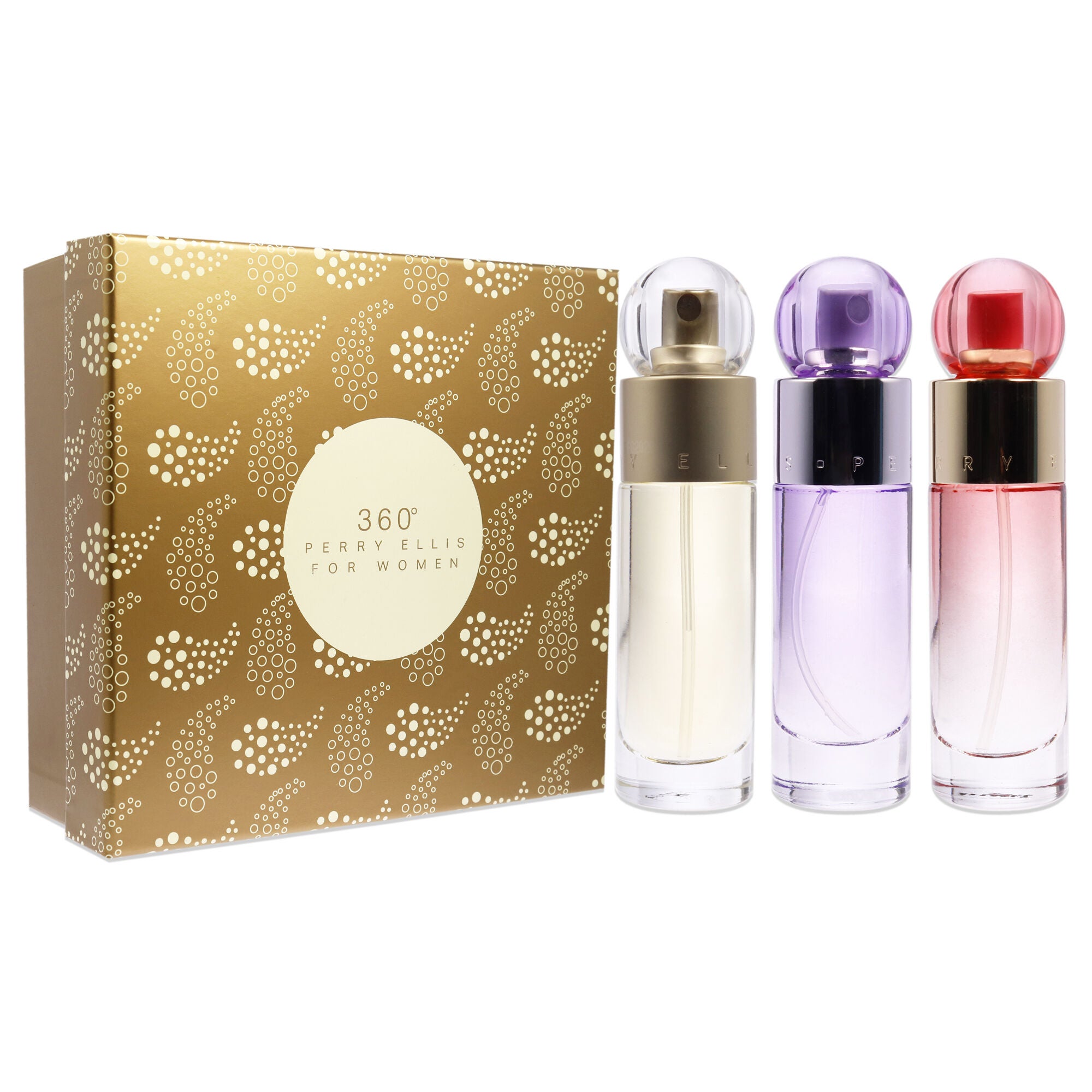 360 by Perry Ellis for Women - 3 Pc Gift Set 1oz EDT Spray, 1oz Coral EDP Spray, 1oz Purple EDP Spray, See Description, alternate image number 2