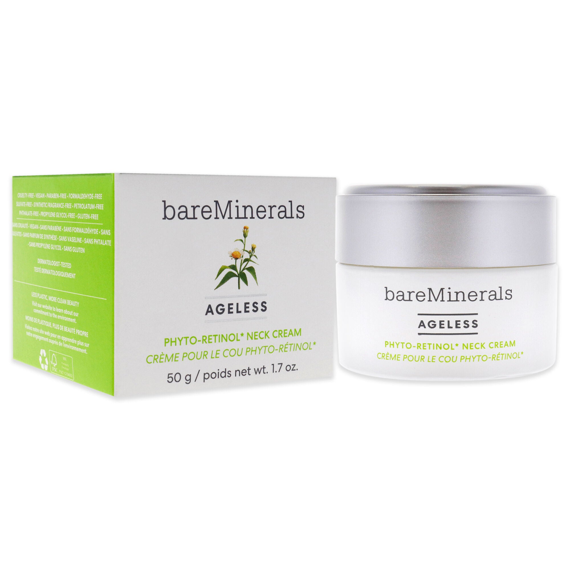Ageless Phyto-Retinol Neck Cream by bareMinerals for Unisex - 1.7 oz Cream, See Description, alternate image number 1