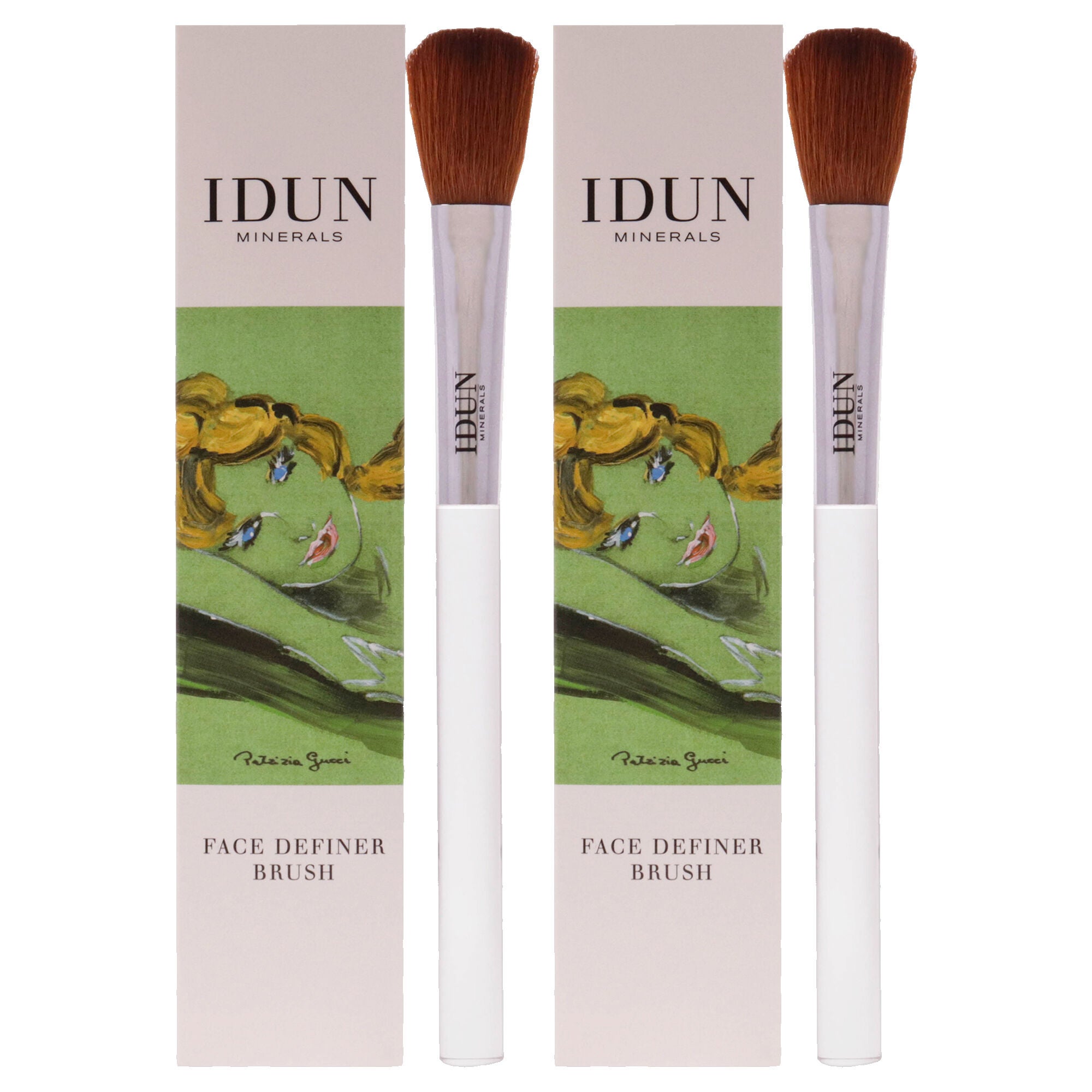 Face Definer Brush - 012 by Idun Minerals for Women - 1 Pc Brush - Pack of 2, See Description, hi-res image number 0