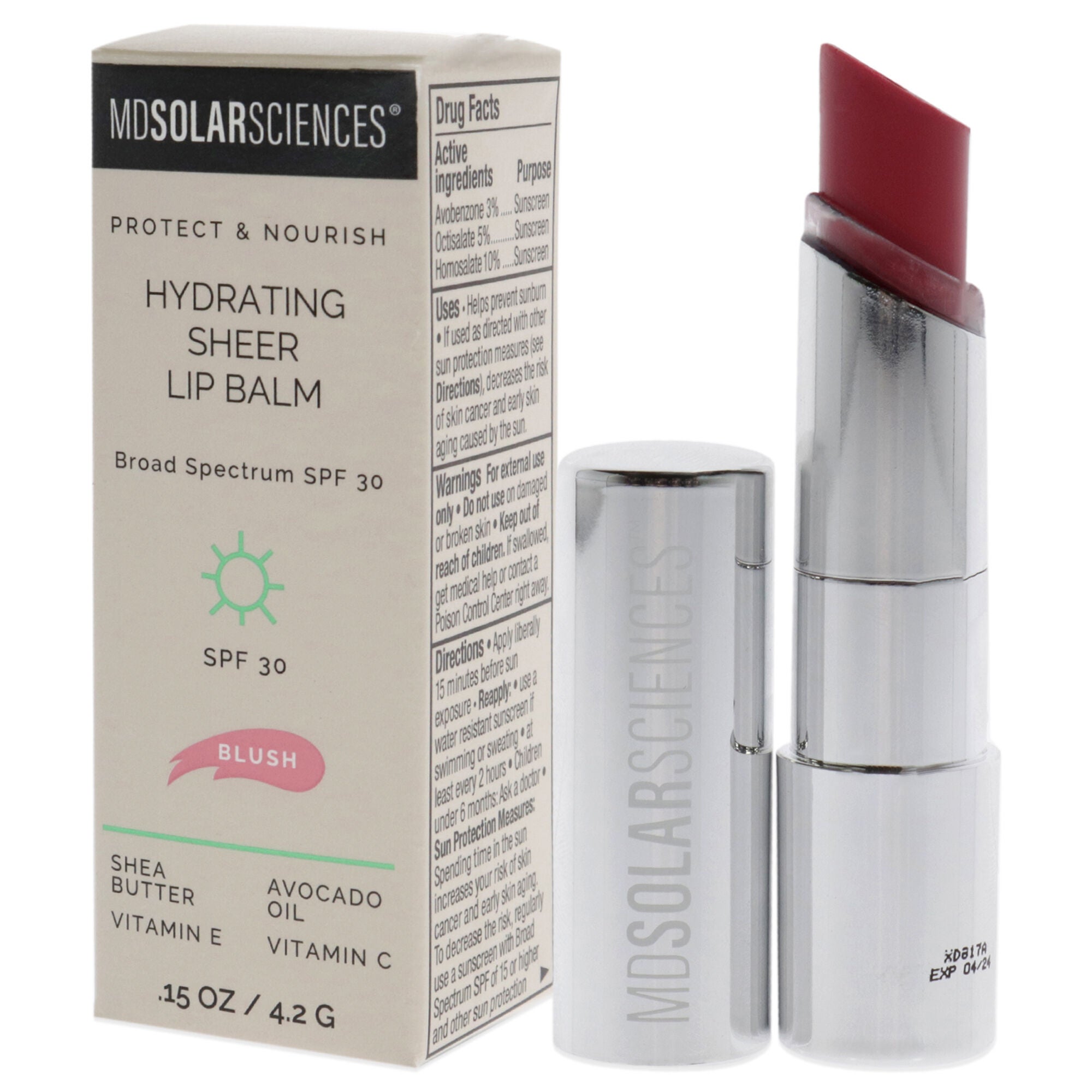 Hydrating Sheer Lip Balm SPF 30 - Blush by MDSolarSciences for Women - 0.15 oz Lip Balm, See Description, alternate image number 3