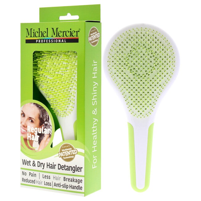 Wet and Dry Hair Detangler Regular Hair - Green-White by Michel Mercier for Women - 1 Pc Hair Brush, , alternate image number 7