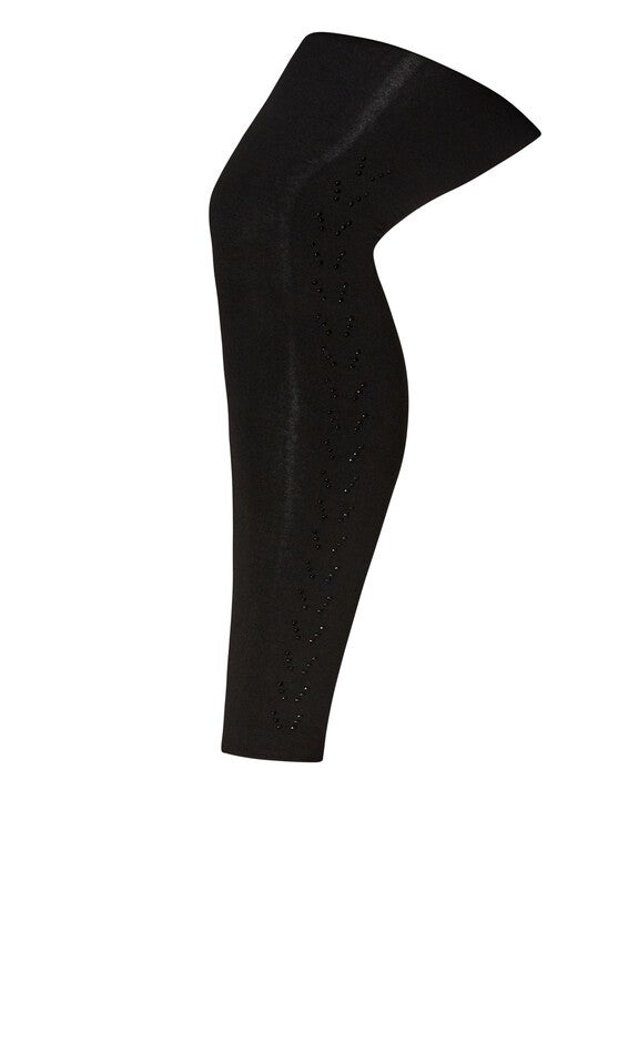Rhinestone Leggings - black, , alternate image number null