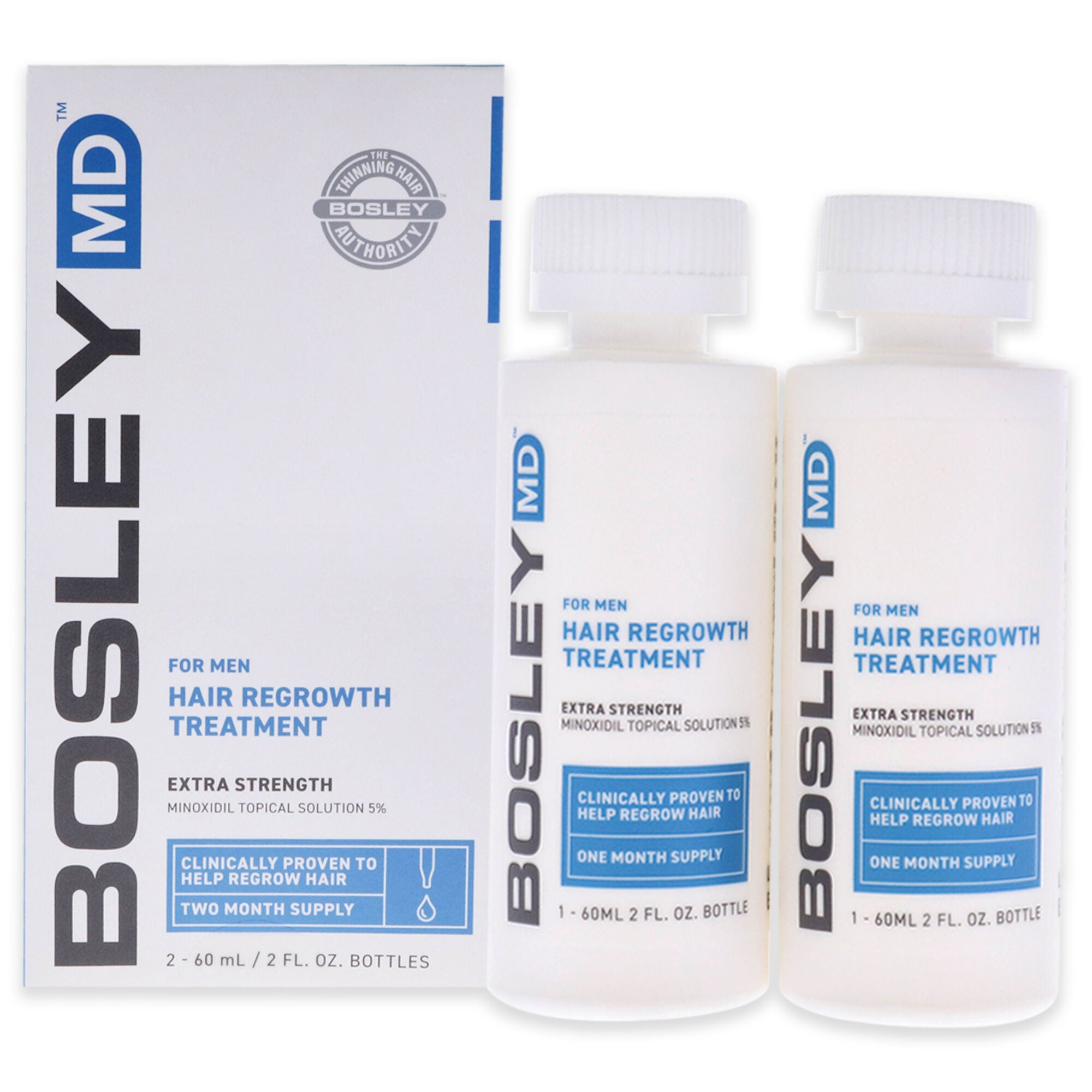 Hair Regrowth Treatment Extra Strength by Bosley for Men - 2 x 2 oz Treatment, See Description, hi-res image number 0