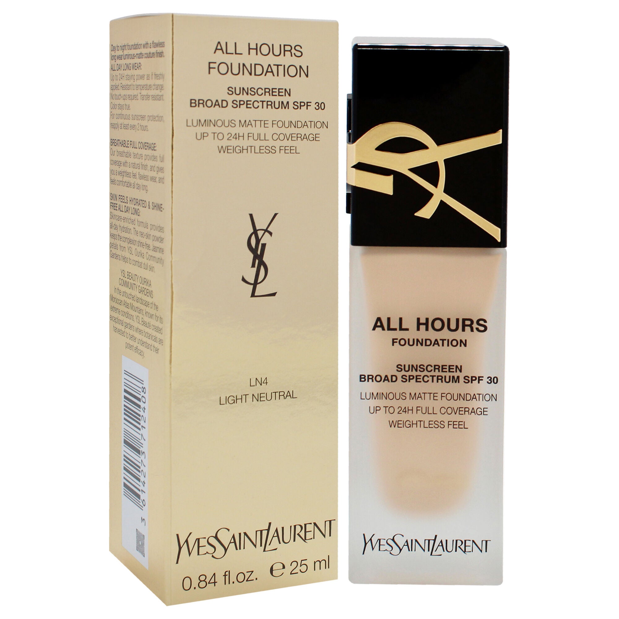 All Hours Foundation SPF 30 - LN4 Light Neutral by Yves Saint Laurent for Women - 0.84 oz Foundation, See Description, alternate image number 1