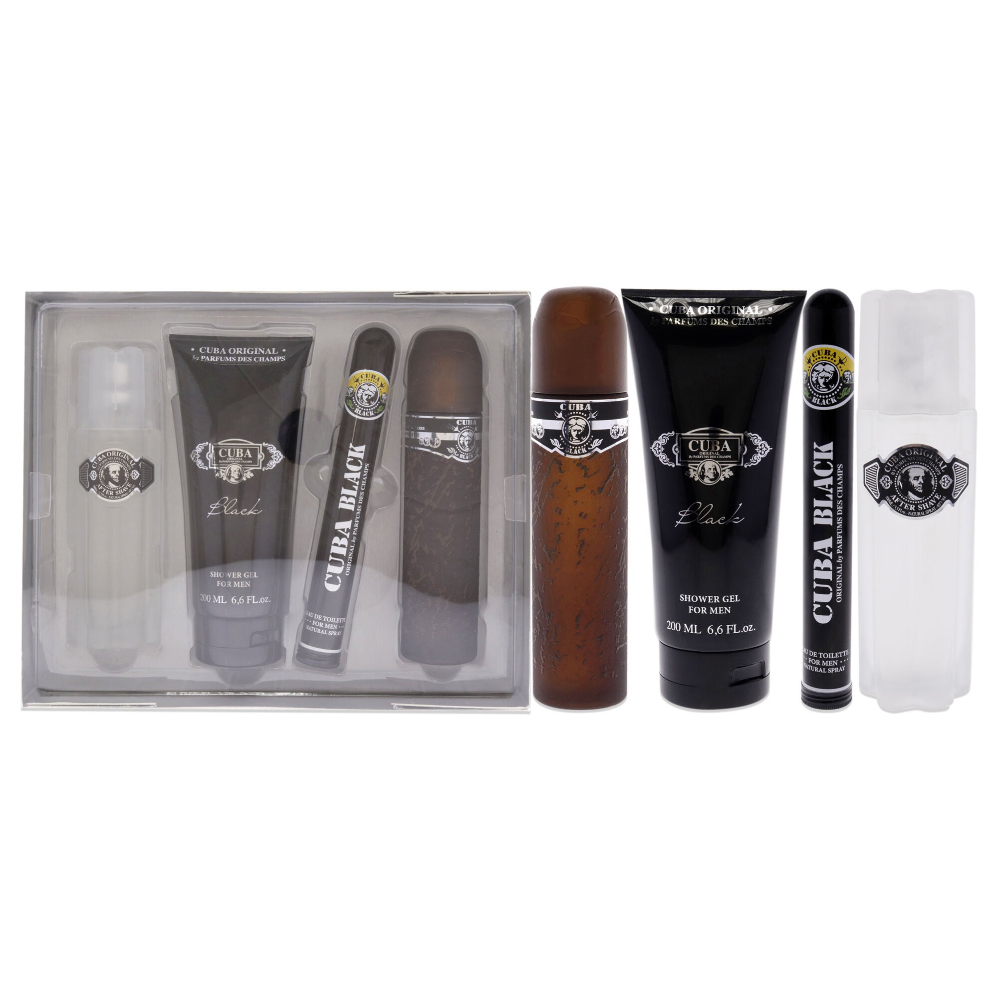 Cuba Black by Cuba for Men - 4 Pc Gift Set 3.4oz EDT Spray, 1.7oz EDT Spray, 3.3oz After Shave, 6.7oz Shower Gel, , alternate image number 5