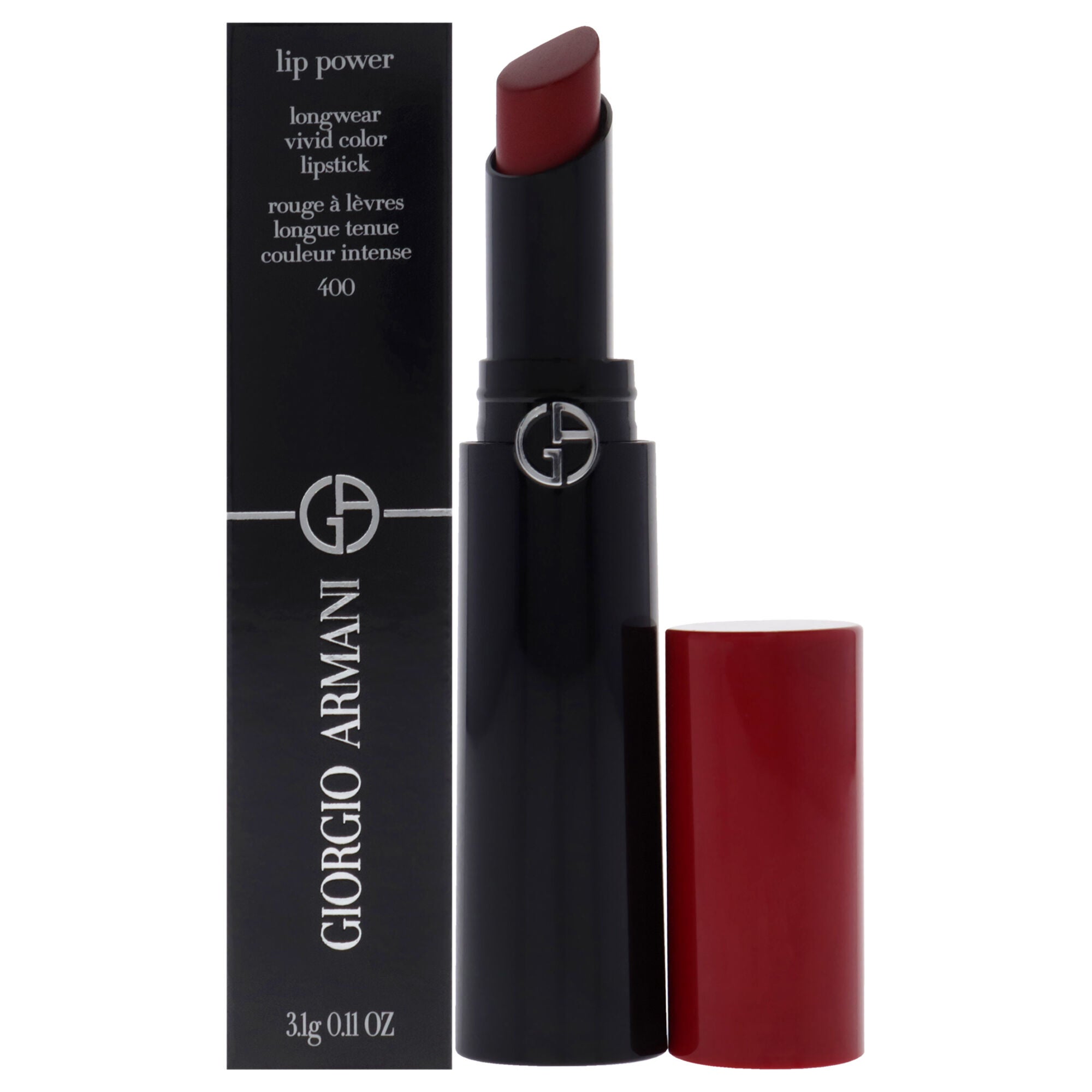 Lip Power Longwear Vivid Color Lipstick - 400 Four Hundred by Giorgio Armani for Women - 0.11 oz Lipstick, See Description, hi-res image number 0