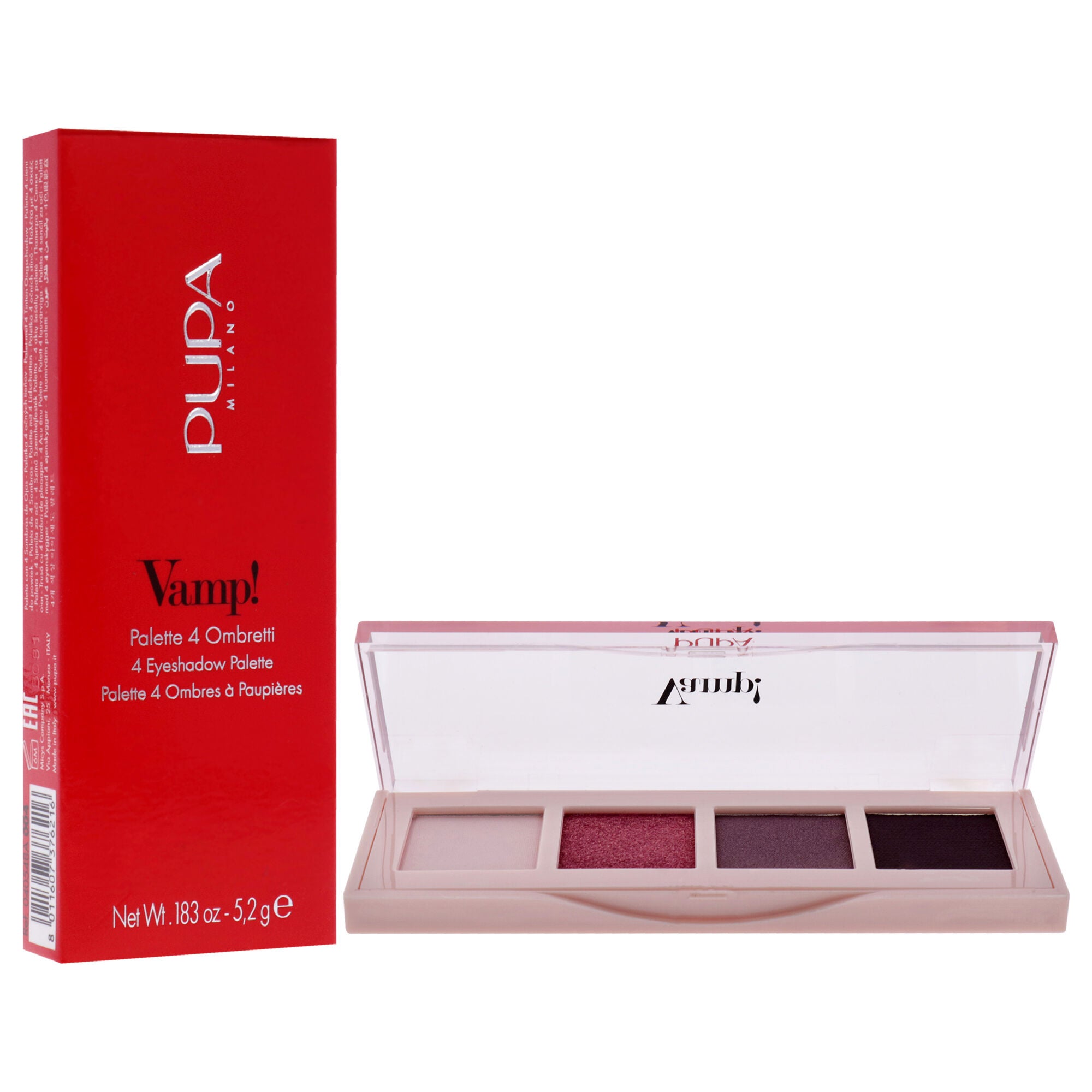 Vamp! 4 Eyeshadow Palette - 004 Vibrant Plum by Pupa Milano for Women - 0.183 oz Eye Shadow, See Description, alternate image number 2