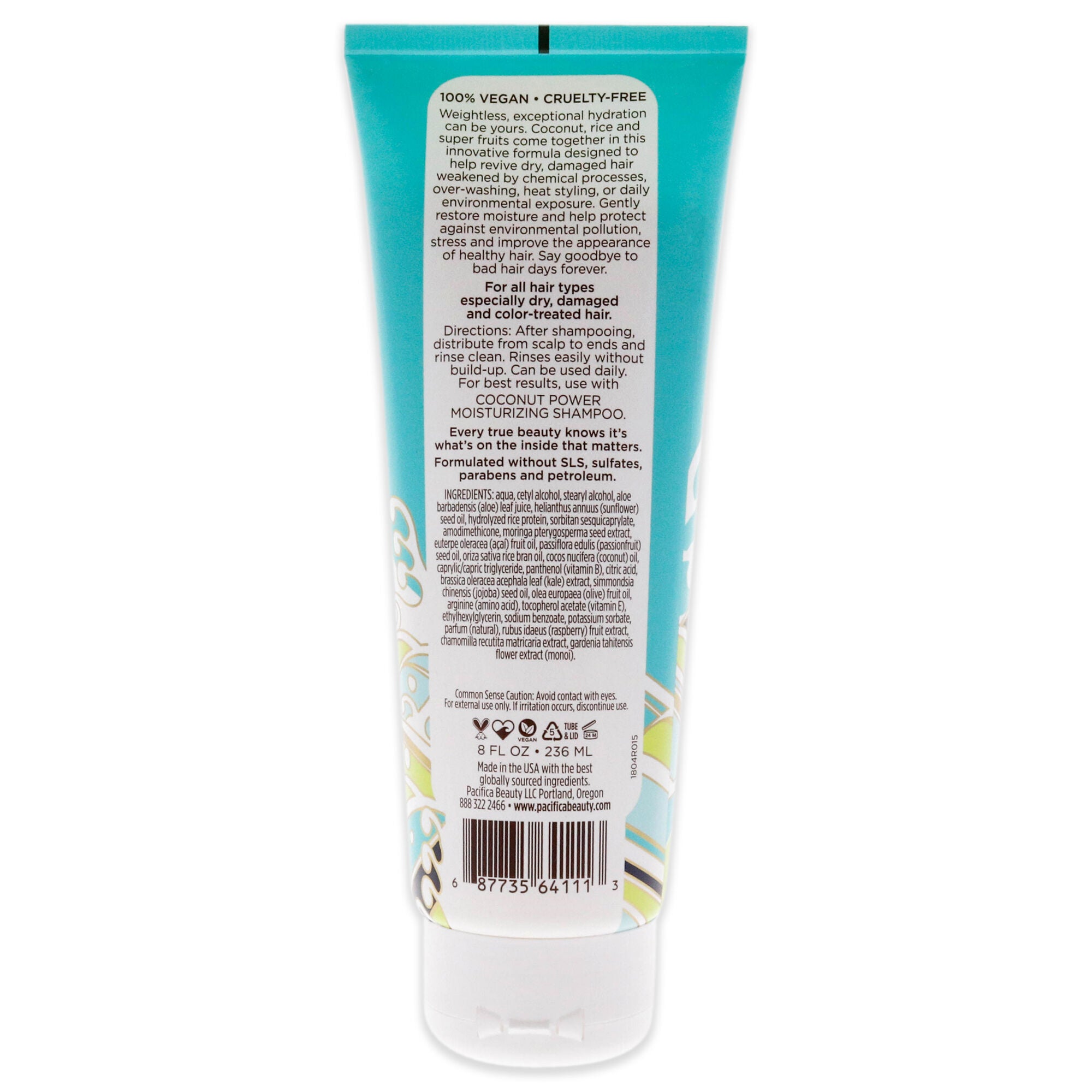 Strong and Long Moisturizing Conditioner - Coconut Power by Pacifica for Women - 8 oz Conditioner, See Description, alternate image number 2
