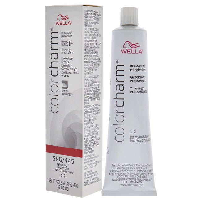 Color Charm Permanent Hair Color Gel - 5RG 445 Light Auburn by Wella for Unisex - 2 oz Hair Color, NA, alternate image number null