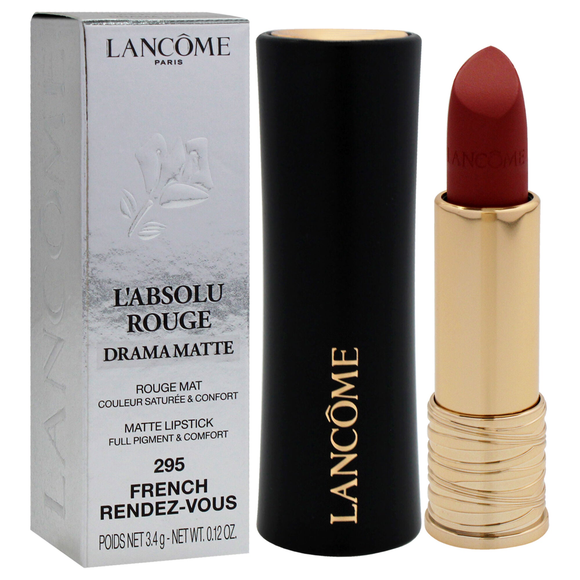 LAbsolu Rouge Drama Matte Lipstick - 295 French Rendezvous by Lancome for Women - 0.12 oz Lipstick, See Description, alternate image number 2