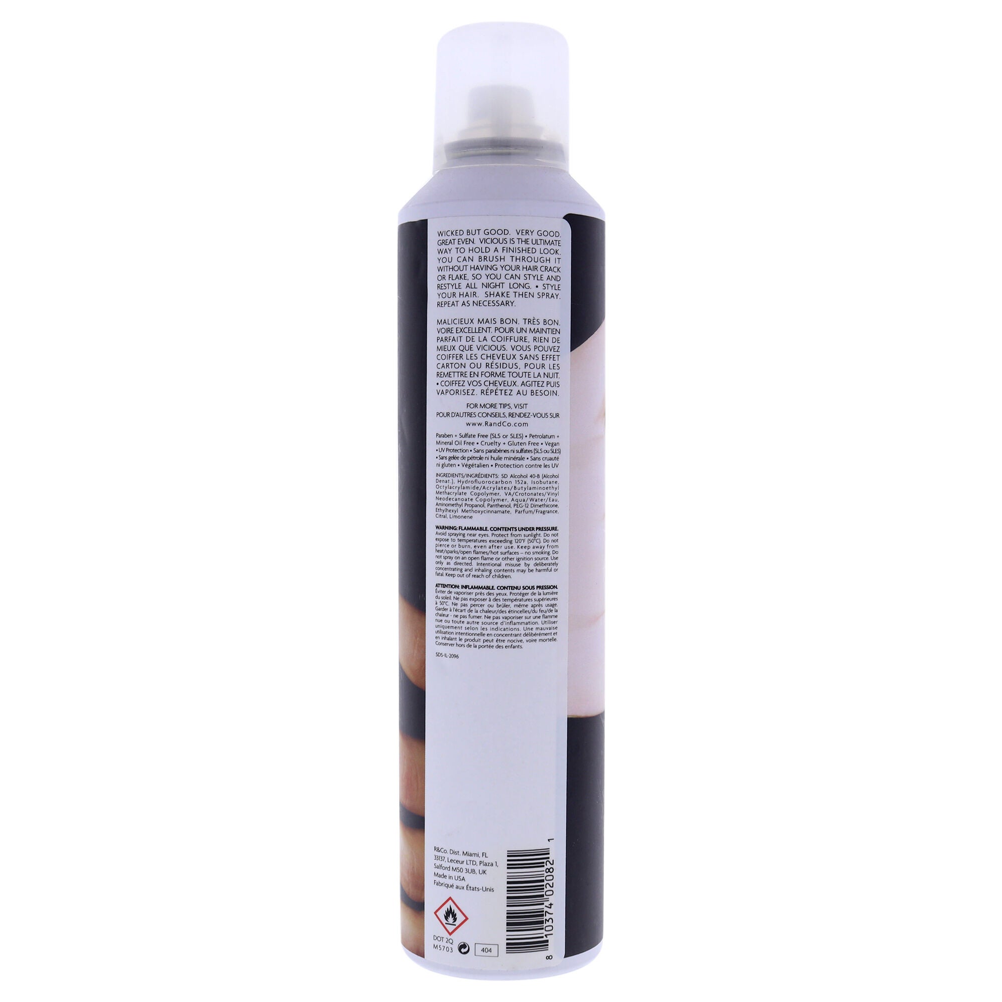 Vicious Strong Hold Flexible Hairspray by R+Co for Unisex - 9.5 oz Hair Spray, See Description, alternate image number 1