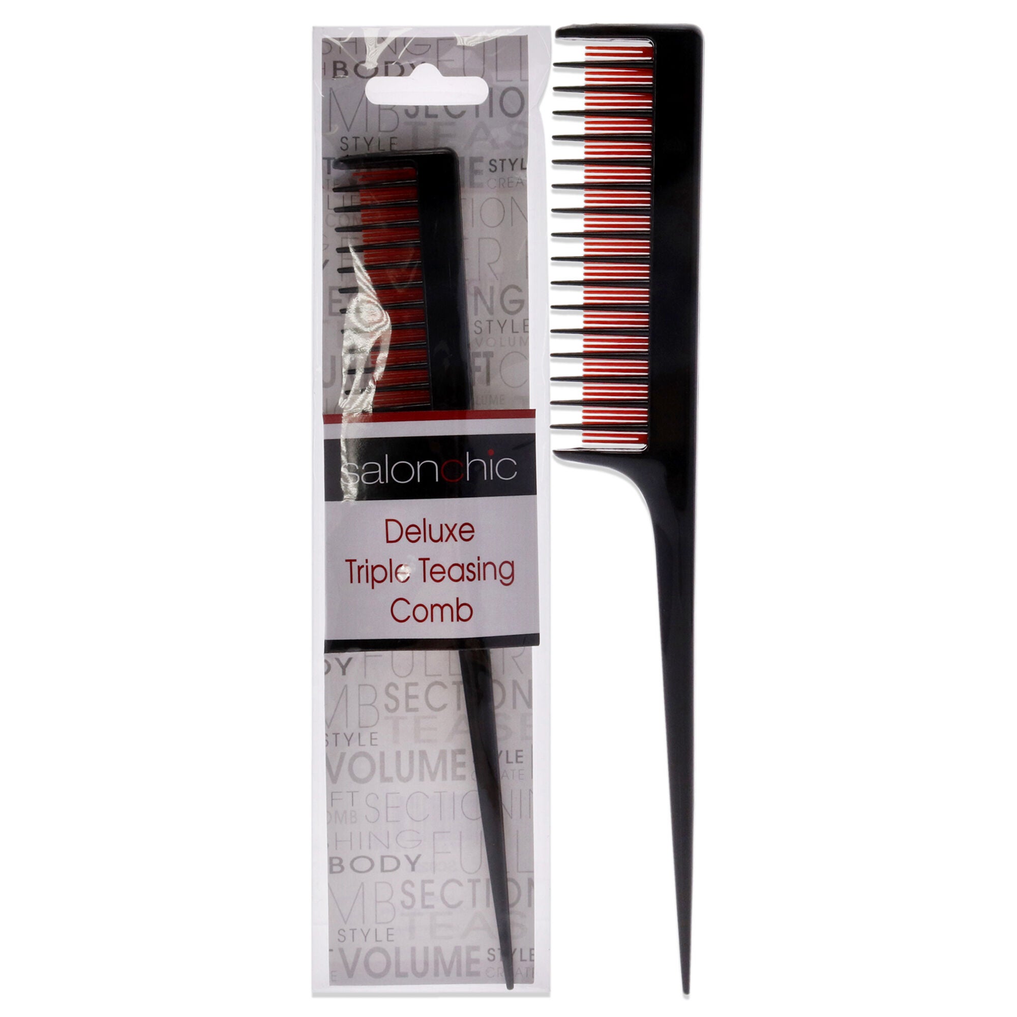 Deluxe Triple Teasing Comb by SalonChic for Unisex - 1 Pc Comb, See Description, hi-res image number 0