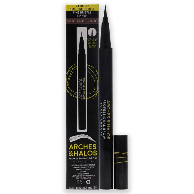 Fine Bristle Tip Pen - Mocha Blonde by Arches and Halos for Women - 0.02 oz Eyebrow Pen, NA, hi-res image number null