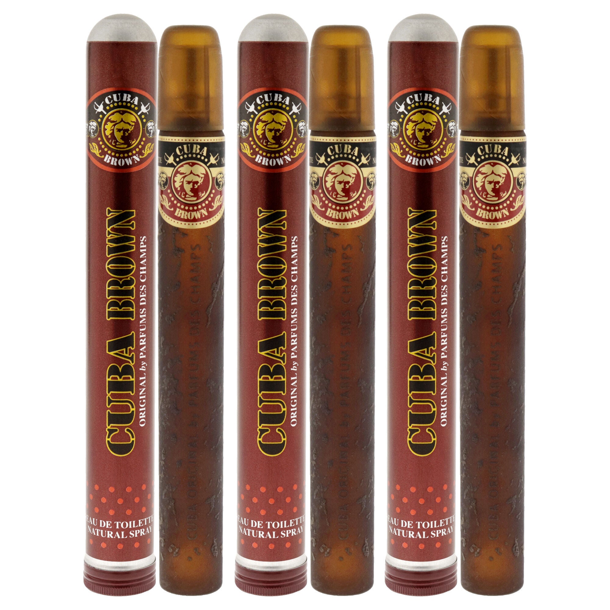 Cuba Brown by Cuba for Men - 1.17 oz EDT Spray - Pack of 3, Clear, hi-res image number 0