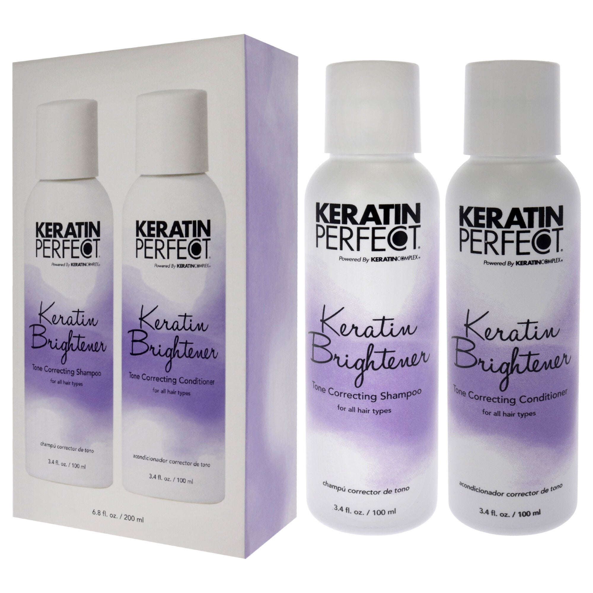 Keratin Brightener Duo by Keratin Perfect for Unisex -2 Pc 3.4oz Shampoo, 3.4oz Conditioner, See Description, alternate image number 3