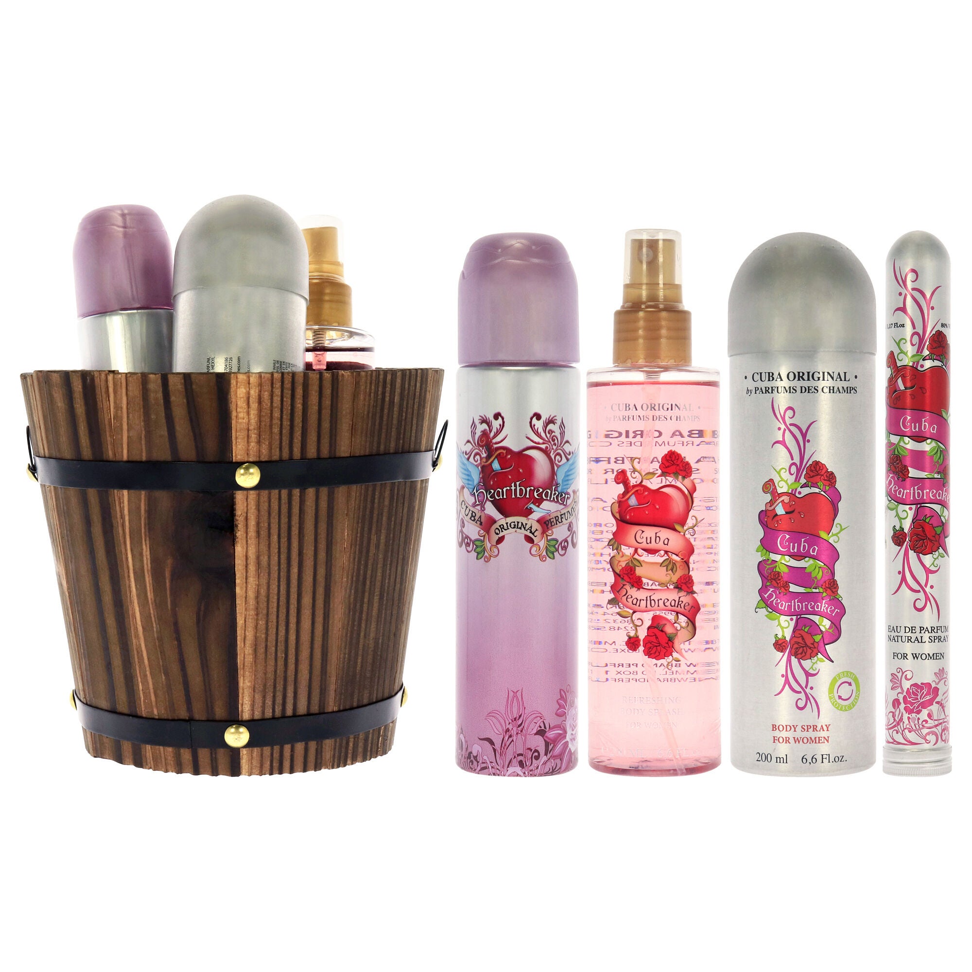 Cuba Heartbreaker by Cuba for Women - 4 Pc Gift Set 3.3oz EDP Spray, 1.7oz EDP Spray, 6.6oz Body Spray, 6.6oz Body Splash, See Description, alternate image number 2
