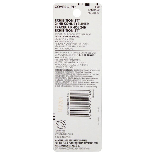 Exhibitionist 24Hr Waterproof Kohl Eyeliner - 600 Emerald by CoverGirl for Women - 0.04 oz Eyeliner, See Description, alternate image number 1