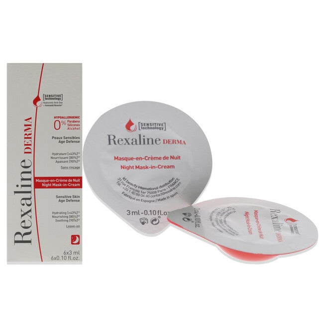 Derma Night Mask-in-Cream by Rexaline for Unisex - 6 x 0.10 oz Cream, See Description, hi-res image number 0