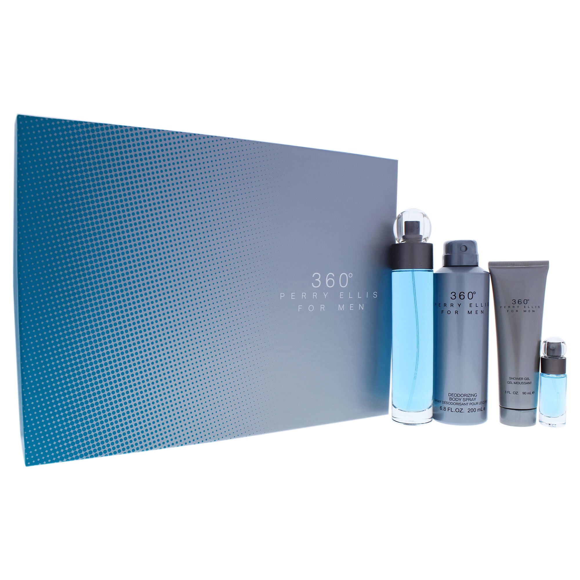 360 by Perry Ellis for Men - 4 Pc Gift Set 3.4oz EDT Spray, 6oz Deodorizing Body Spray, 3.0oz Shower Gel, 0.25oz EDT Spray, , alternate image number 7