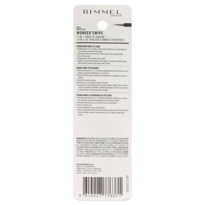 Wonder Swipe 2-in-1 Liner to Shadow - 001 Slay by Rimmel London for Women - 0.058 oz Eyeliner, NA, alternate image number null