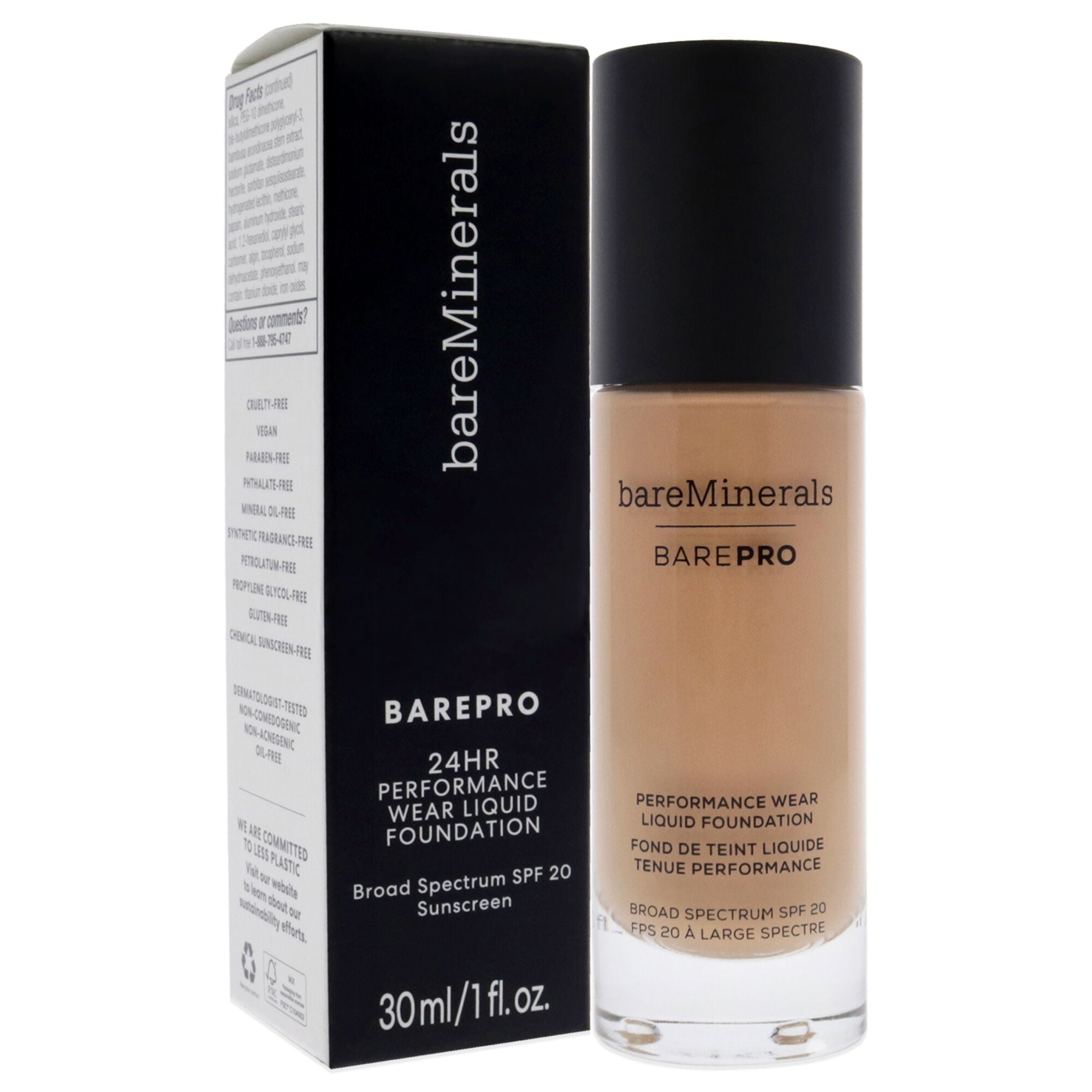 Barepro Performance Wear Liquid Foundation SPF 20 - 18 Pecan by bareMinerals for Women - 1 oz Foundation, , alternate image number 7