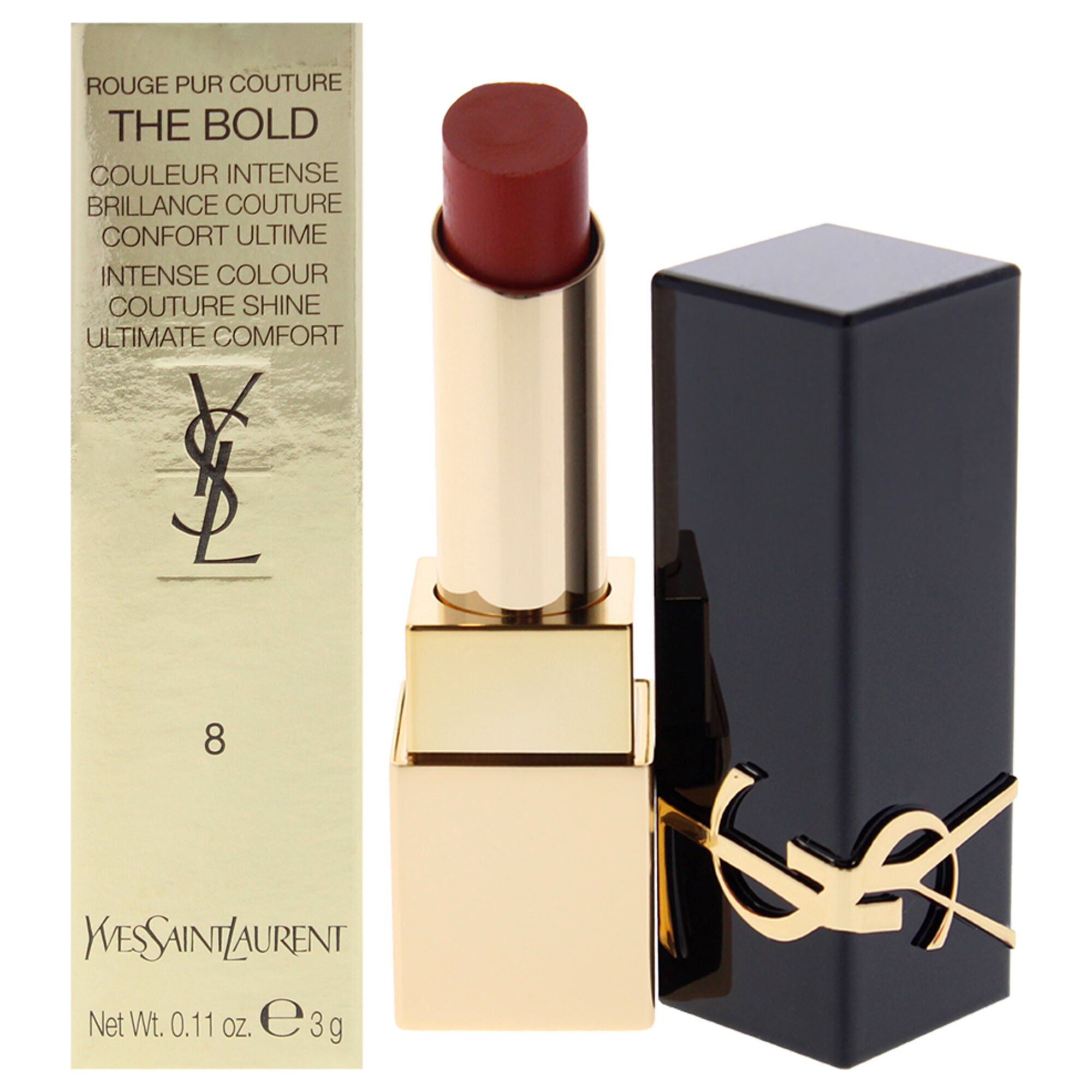 Rouge Pur Couture The Bold Lipstick - 08 Fearless Carnelian by Yves Saint Laurent for Women - 0.11 oz Lipstick, See Description, hi-res image number 0