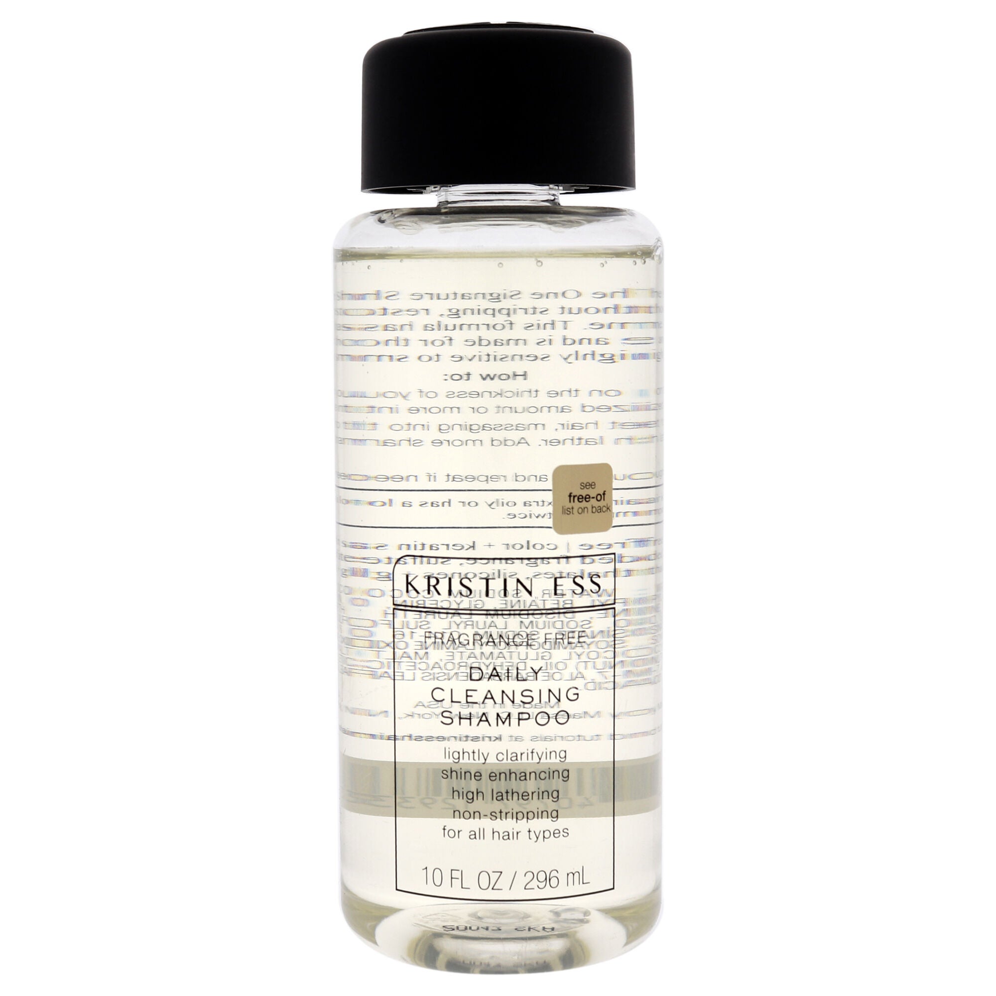 Fragrance Free Daily Cleansing Shampoo by Kristin Ess for Unisex - 10 oz Shampoo, See Description, hi-res image number 0