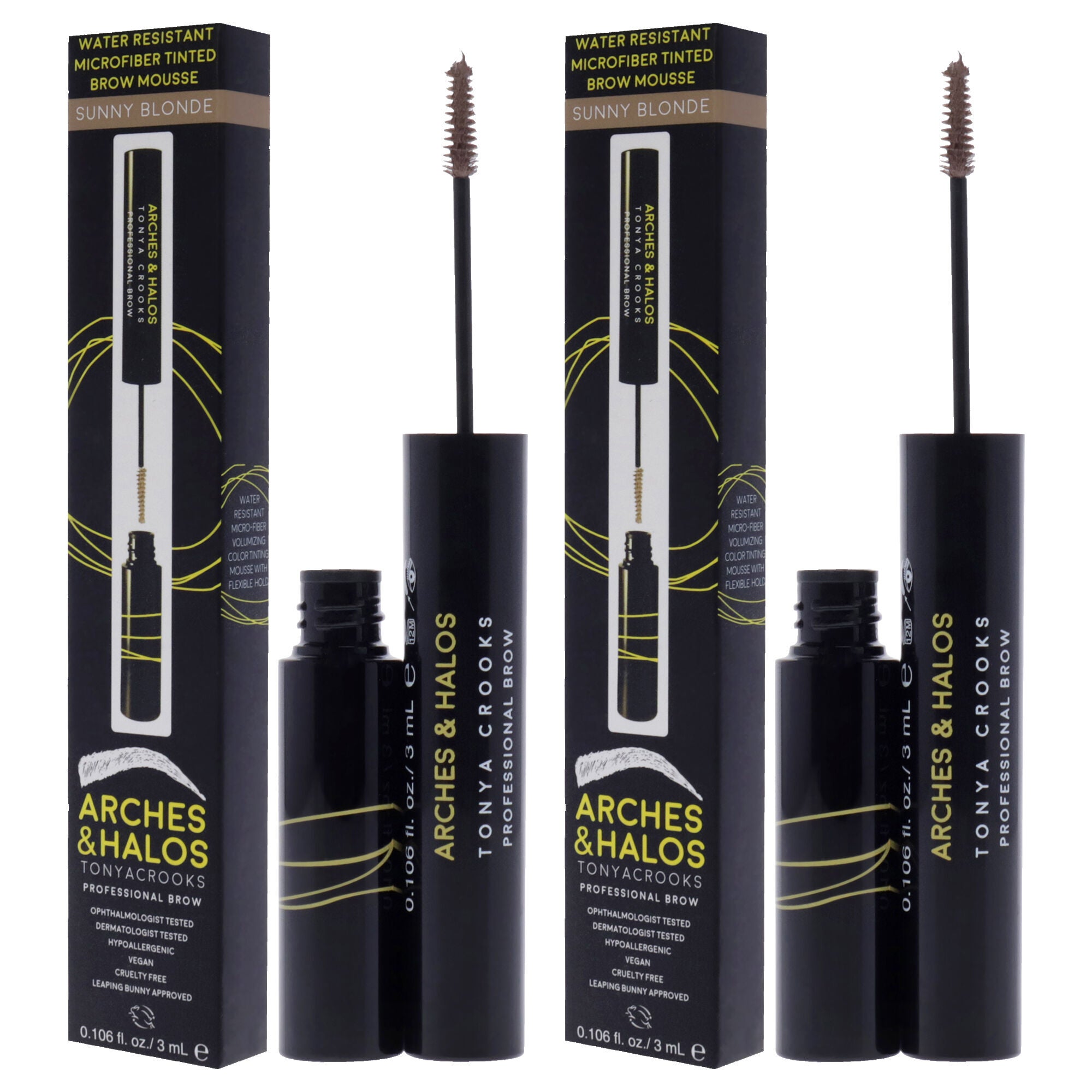 Microfiber Tinted Brow Mousse - Sunny Blonde by Arches and Halos for Women - 0.106 oz Mousse - Pack of 2, , alternate image number 7