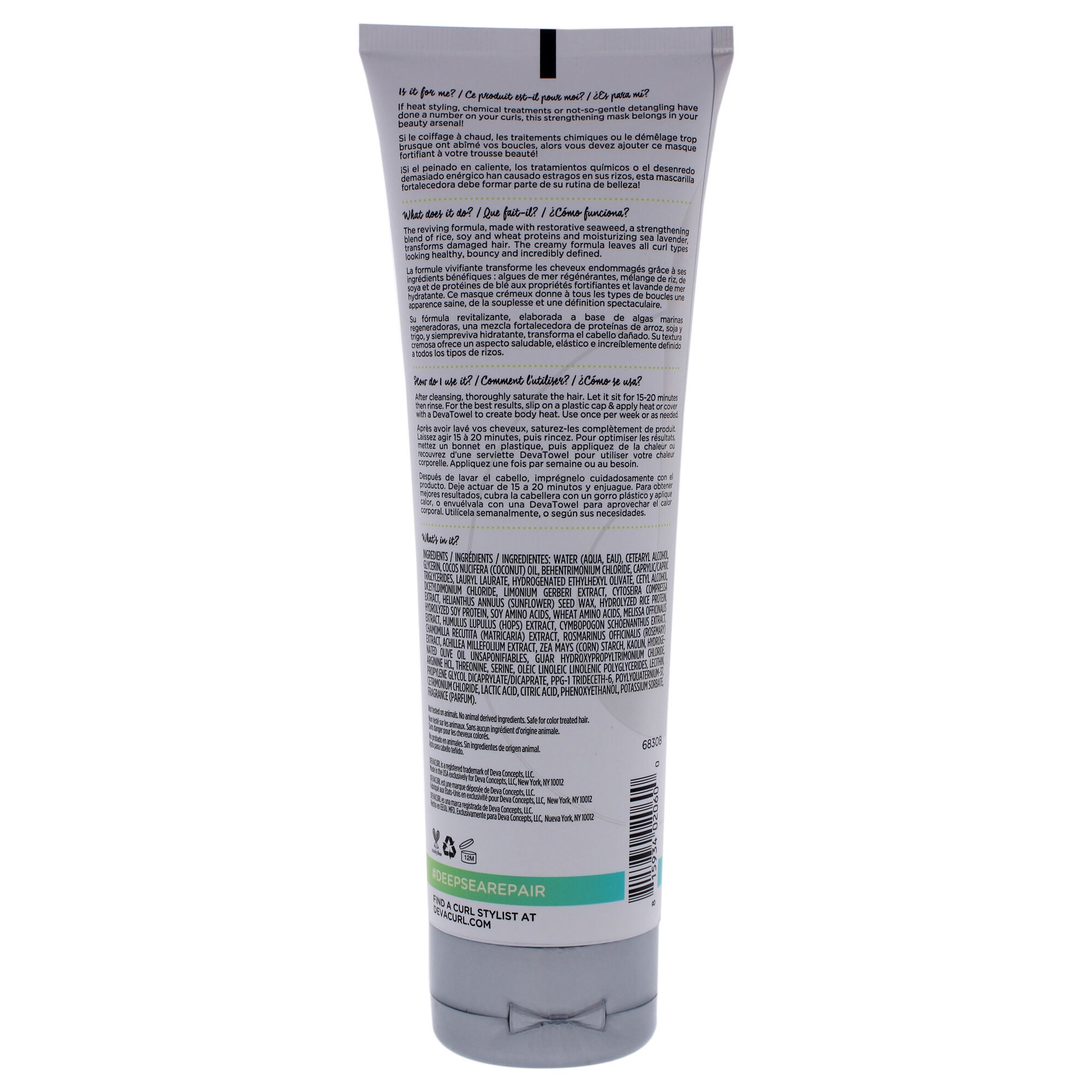 Deep Sea Repair Seaweed Strengthening Mask by DevaCurl for Unisex - 8 oz Mask, See Description, alternate image number 2