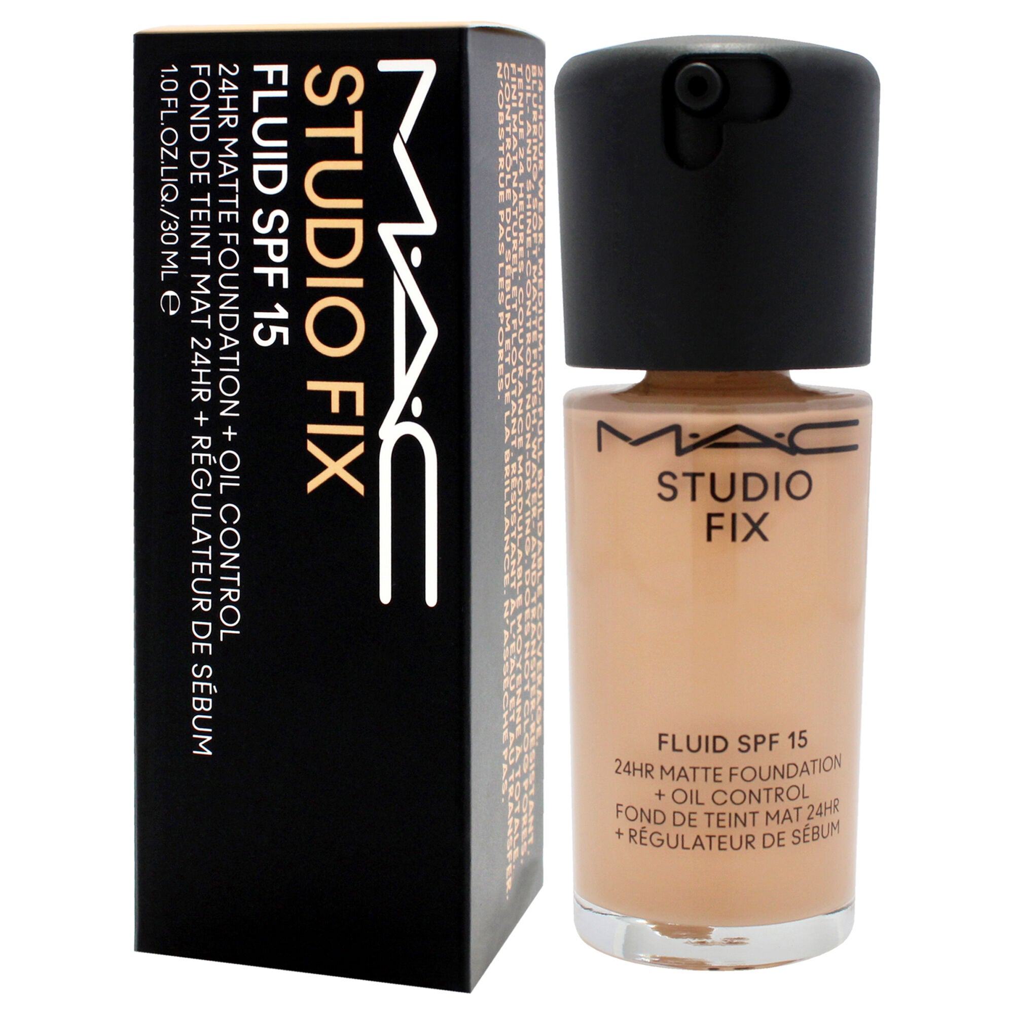 Studio Fix Fluid SPF 15 24HR Matte Foundation Plus Oil Control - NC27 Beige With Neutral Undertone by MAC for Women - 1 oz Foundation, Beige, alternate image number 2