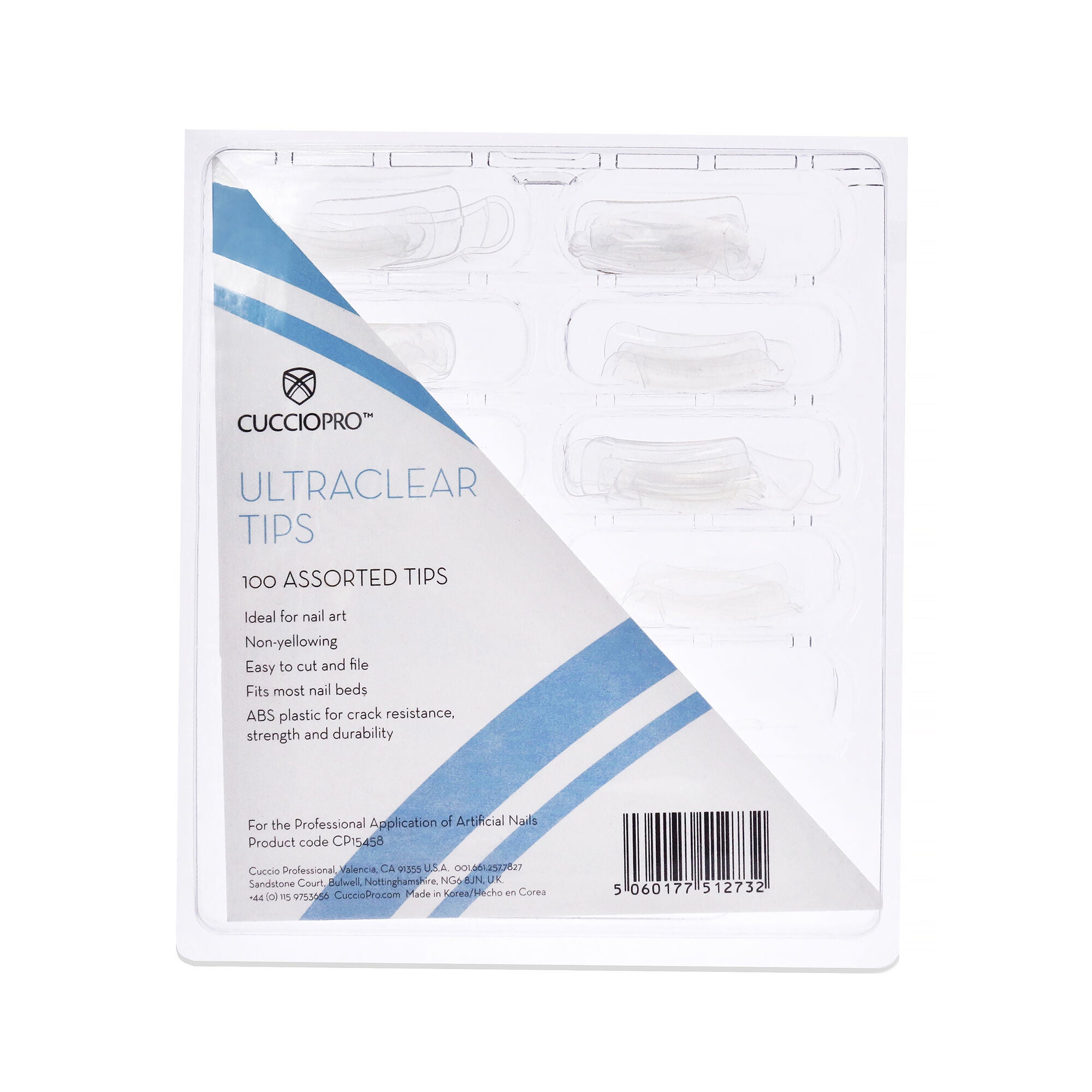 Pro Ultra Clear Tips by Cuccio Pro for Women - 100 Pc Acrylic Nails, See Description, hi-res image number 0