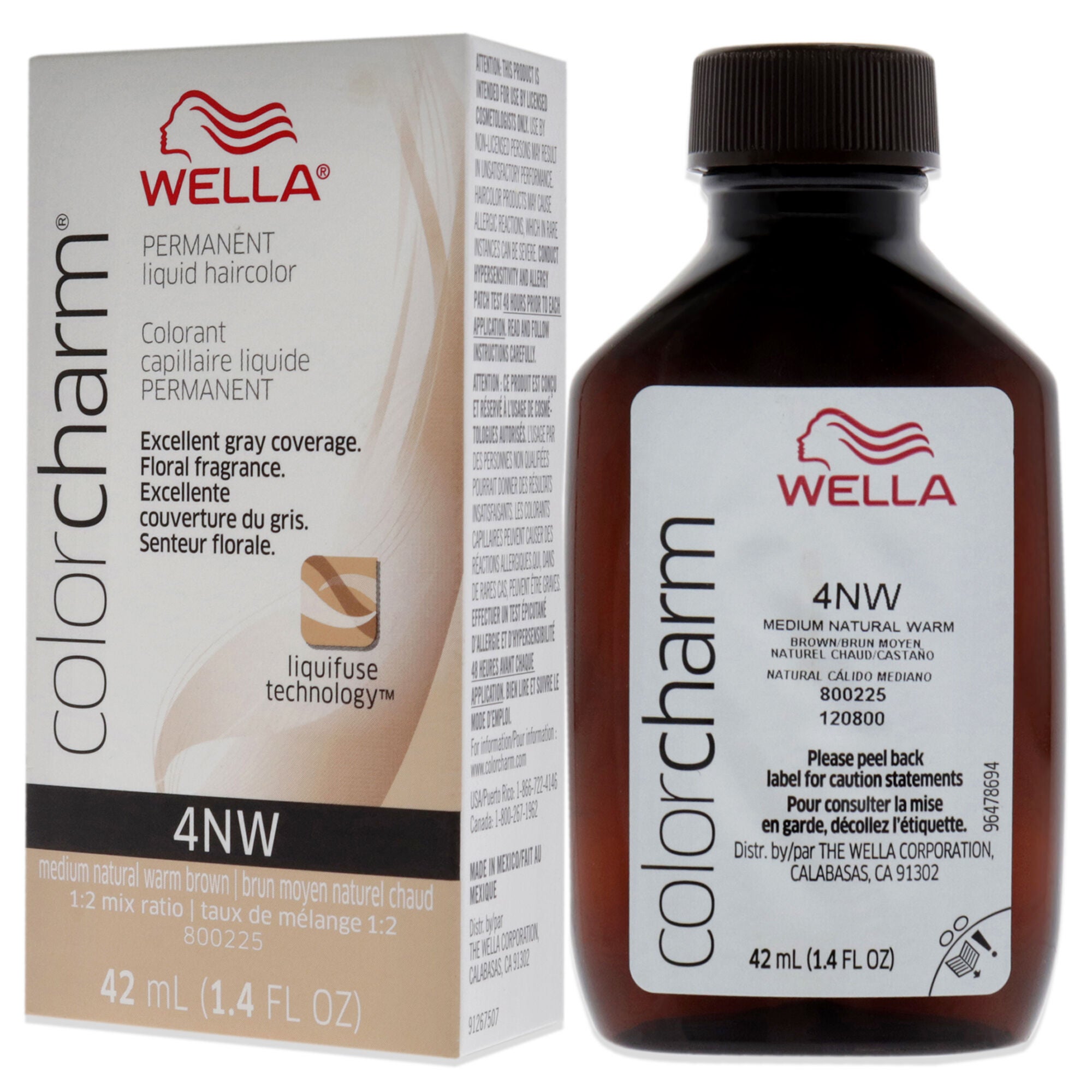 Color Charm Permanent Liquid Haircolor - 4NW Medium Natural Warm Blonde by Wella for Unisex - 1.4 oz Hair Color, See Description, alternate image number 3