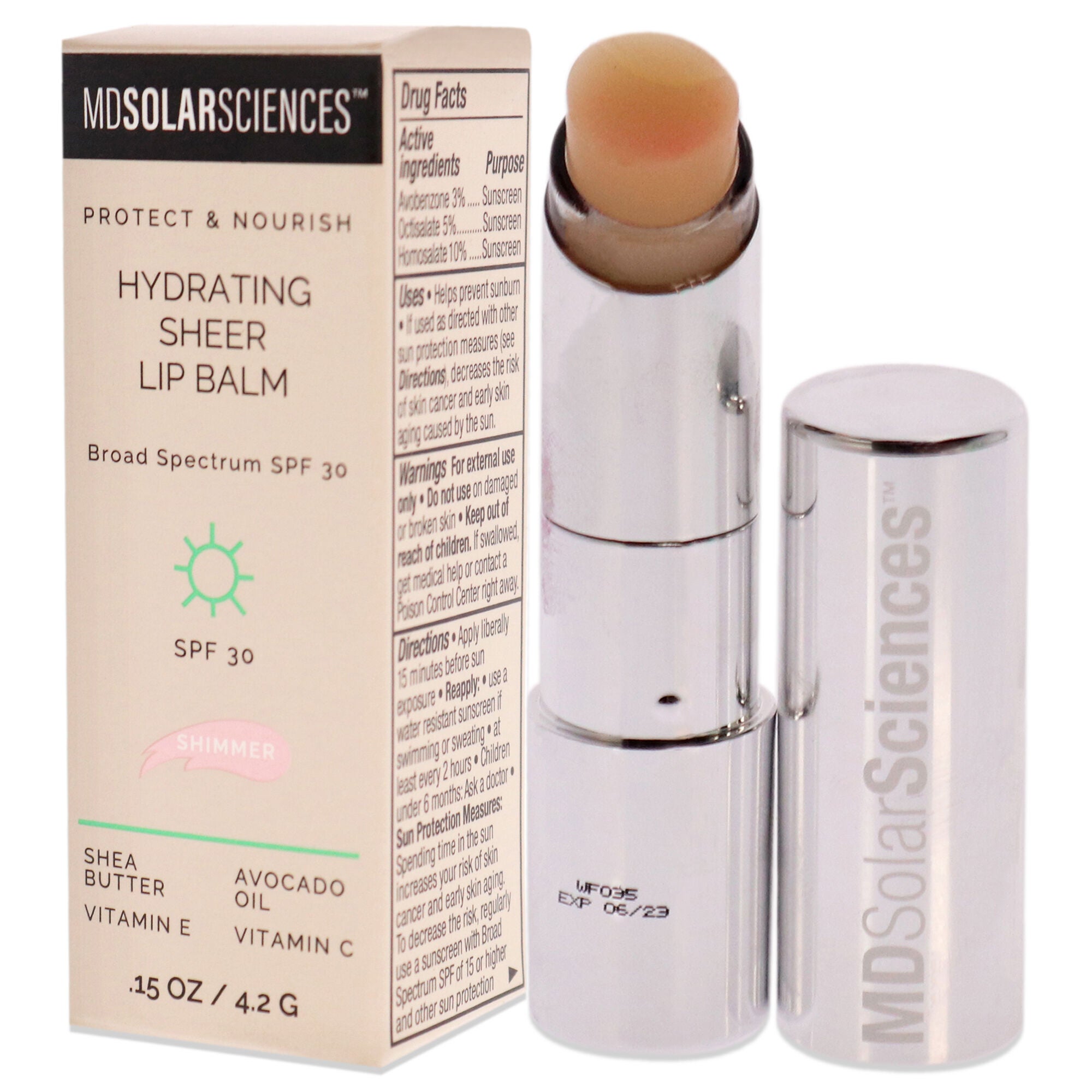 Hydrating Sheer Lip Balm SPF 30 - Shimmer by MDSolarSciences for Women - 0.15 oz Lip Balm, See Description, alternate image number 3