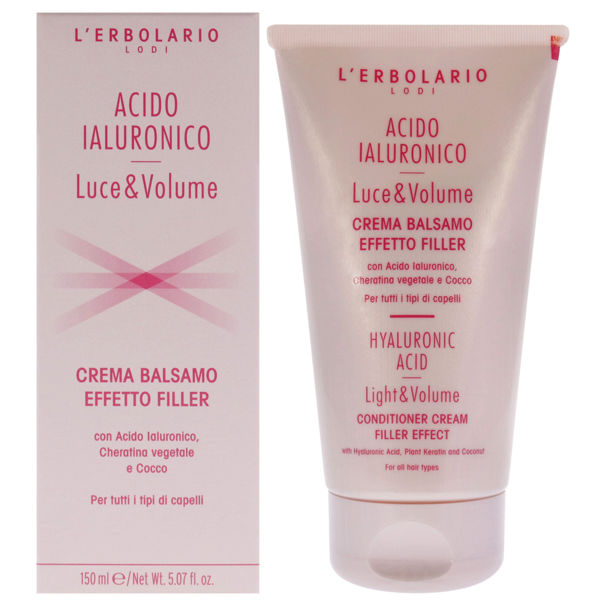 Hyaluronic Acid Light and Volume Conditioner Cream by LErbolario for Unisex - 5.07 oz Conditioner, See Description, hi-res image number 0