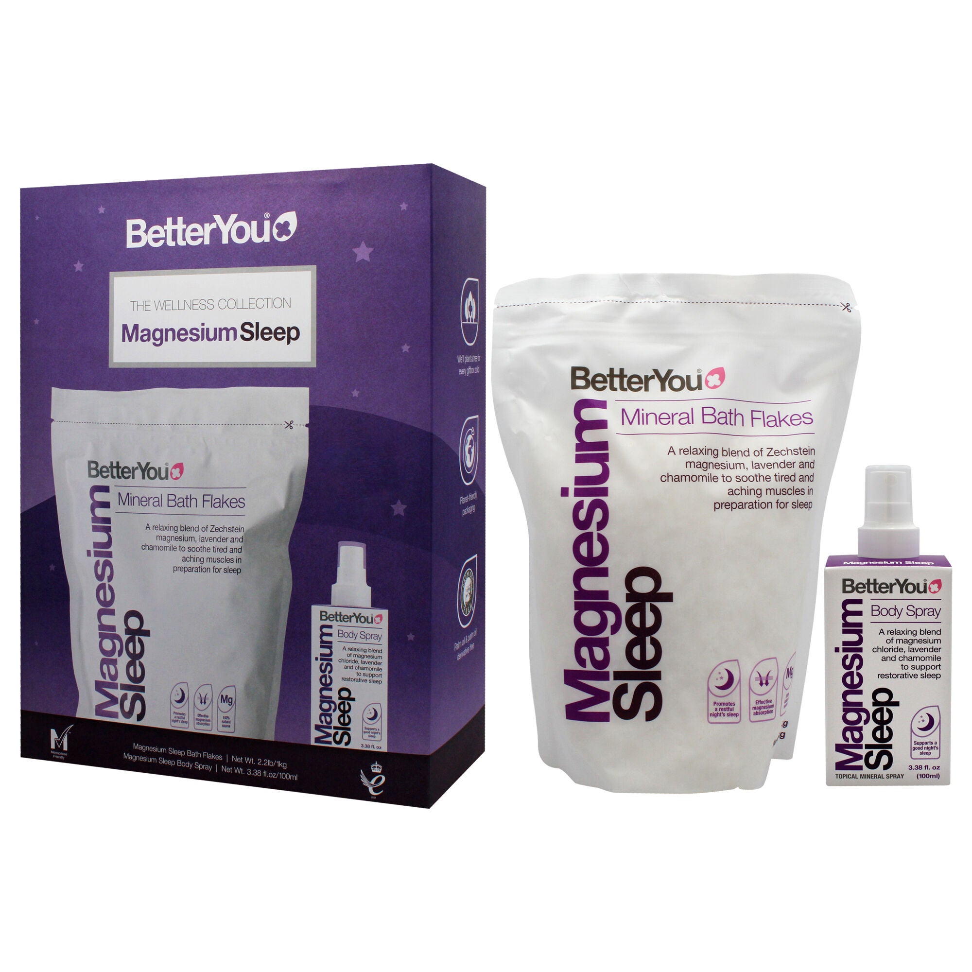 The Wellness Collection - Magnesium Sleep by BetterYou for Unisex - 2 Pc 3.38oz Body Spray, 35.2oz Bath Salt, , alternate image number 7