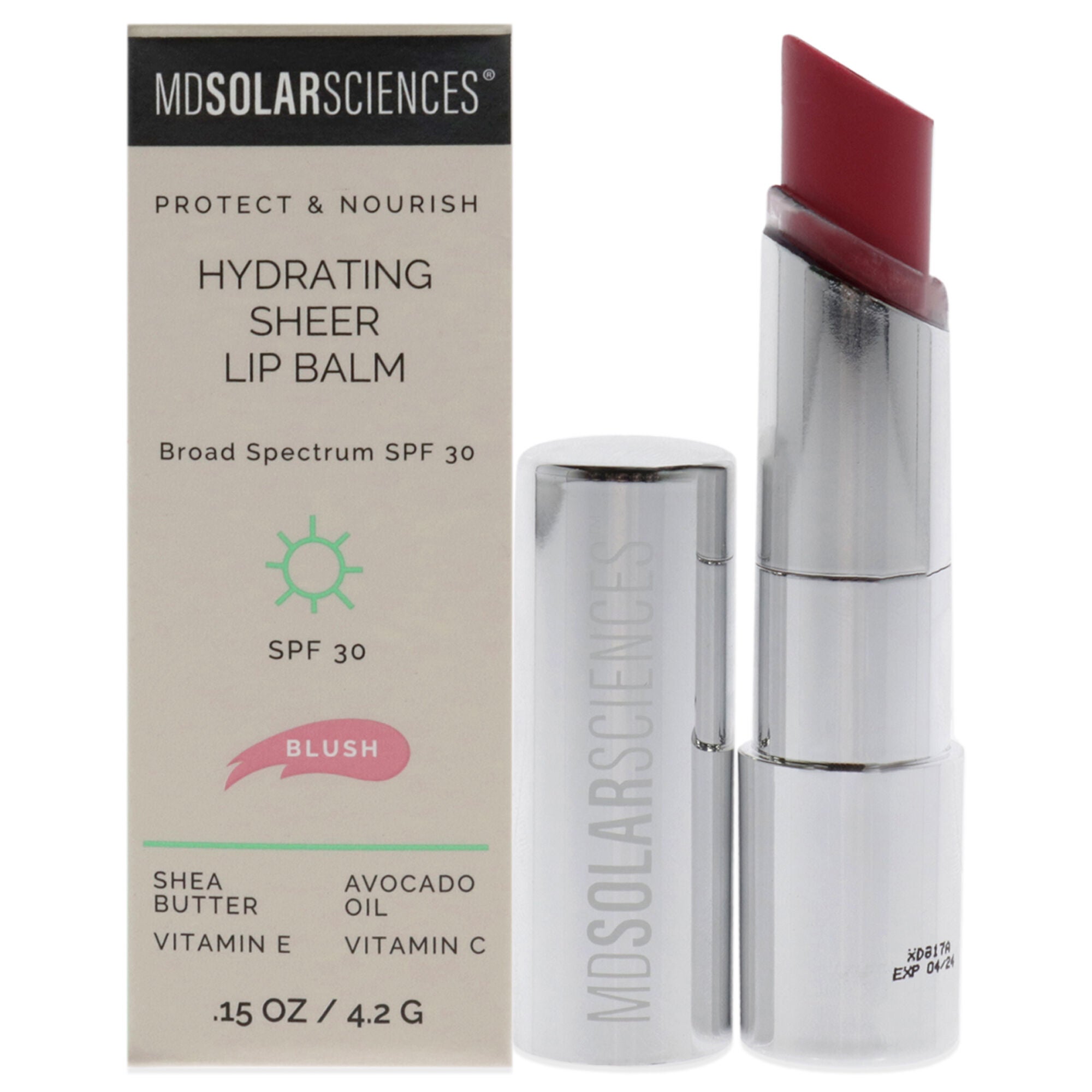 Hydrating Sheer Lip Balm SPF 30 - Blush by MDSolarSciences for Women - 0.15 oz Lip Balm, See Description, hi-res image number 0