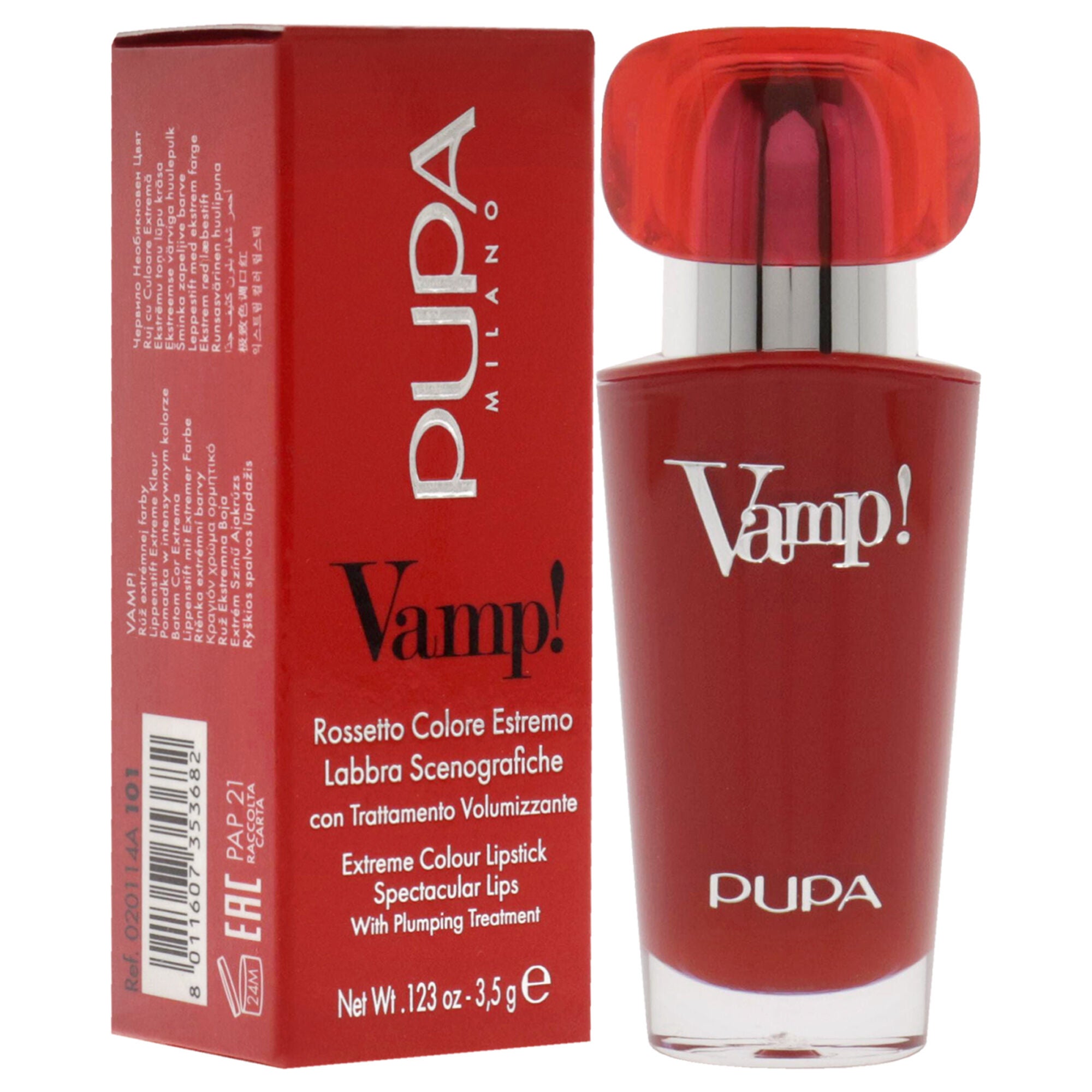 Vamp! Extreme Colour Lipstick with Plumping Treatment - 101 Warm Nude by Pupa Milano for Women - 0.123 oz Lipstick, See Description, alternate image number 1